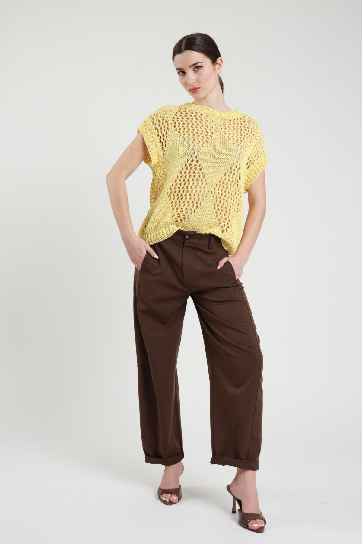 SUSY MIX PANTALONE BALOON MARRONE