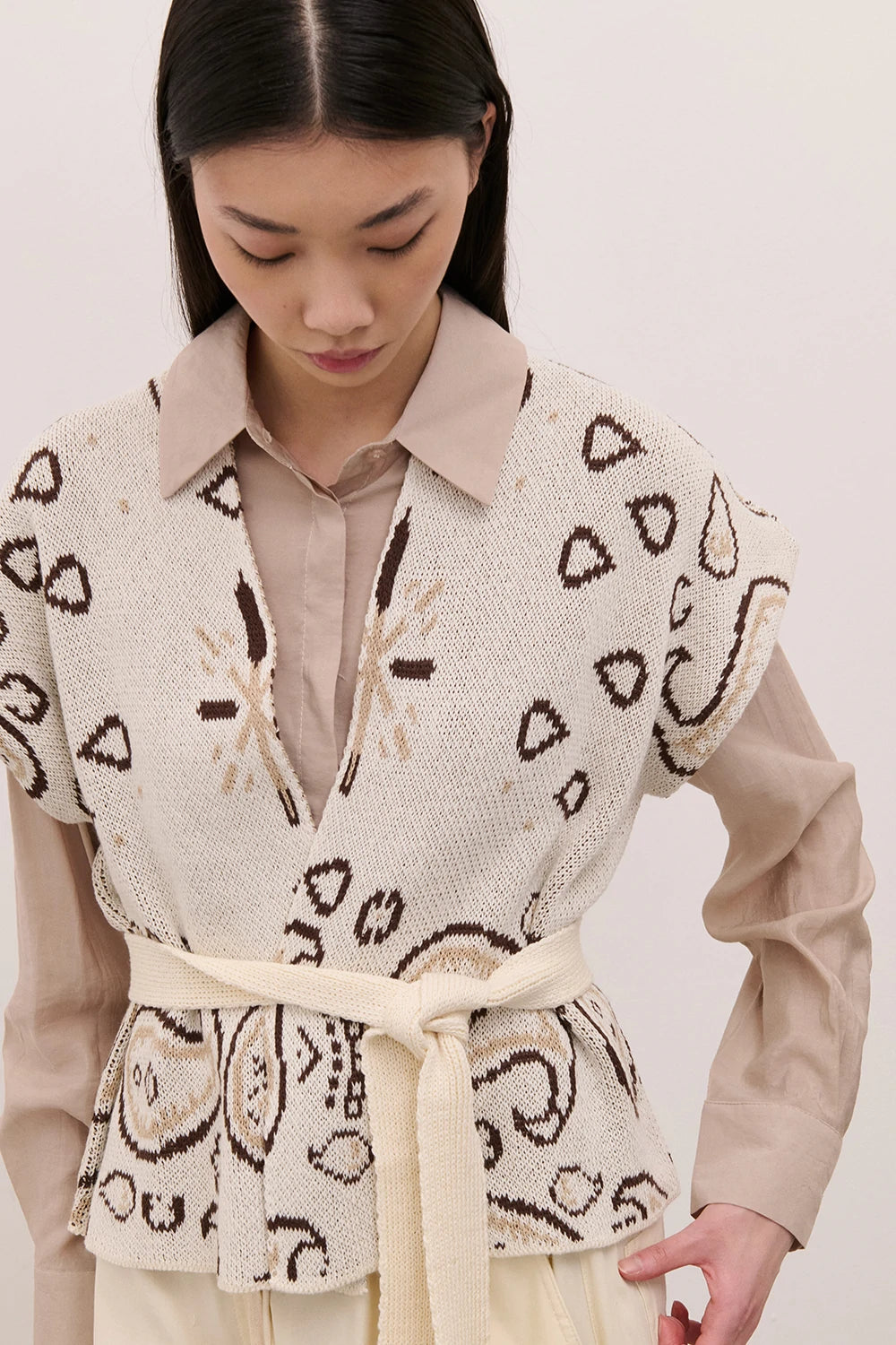 TWO WAY GILET PAISLEY BURRO