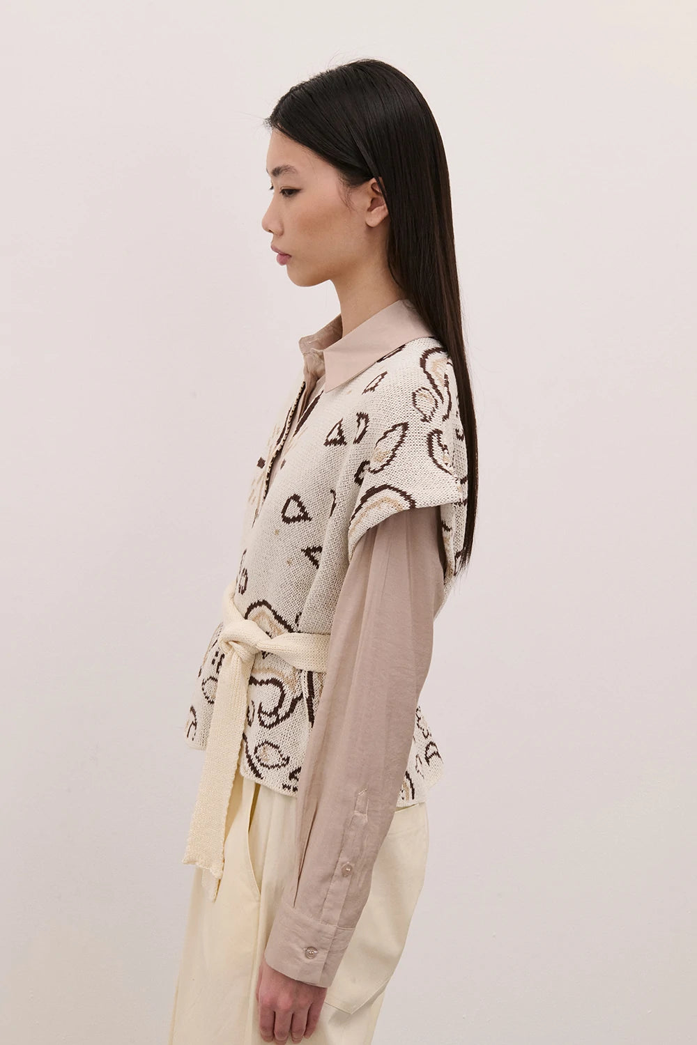 TWO WAY GILET PAISLEY BURRO