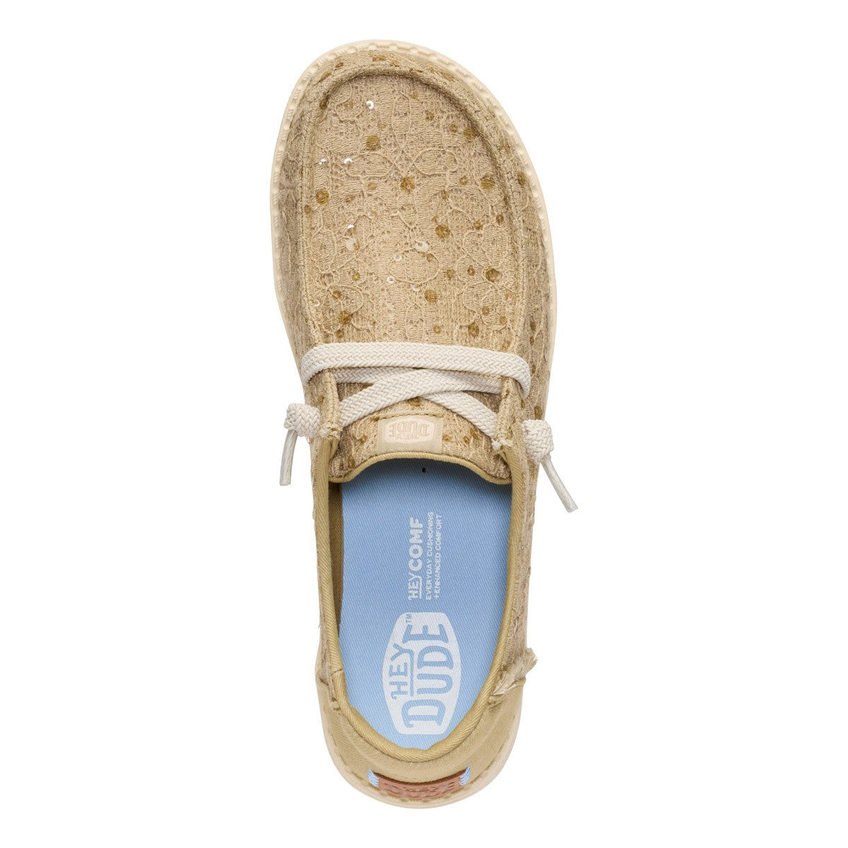 HEY DUDE WENDY SEQUIN LACE OLIVE GREY