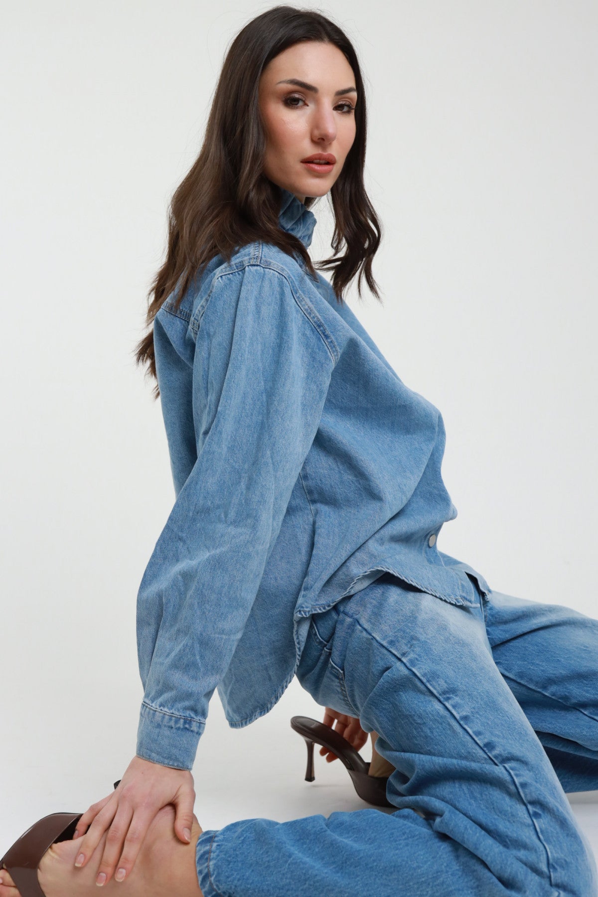 SUSY MIX CAMICIA DENIM CON ROUCHES