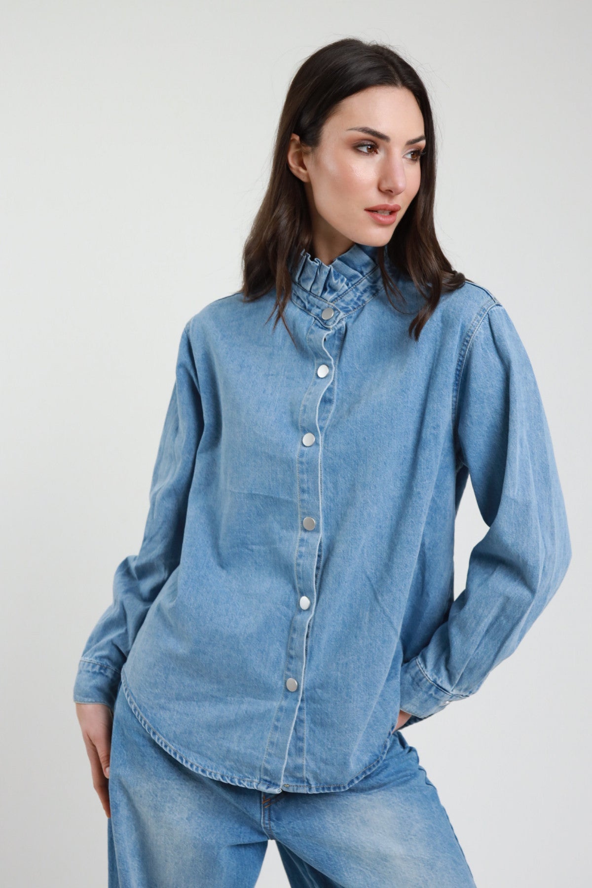 SUSY MIX CAMICIA DENIM CON ROUCHES