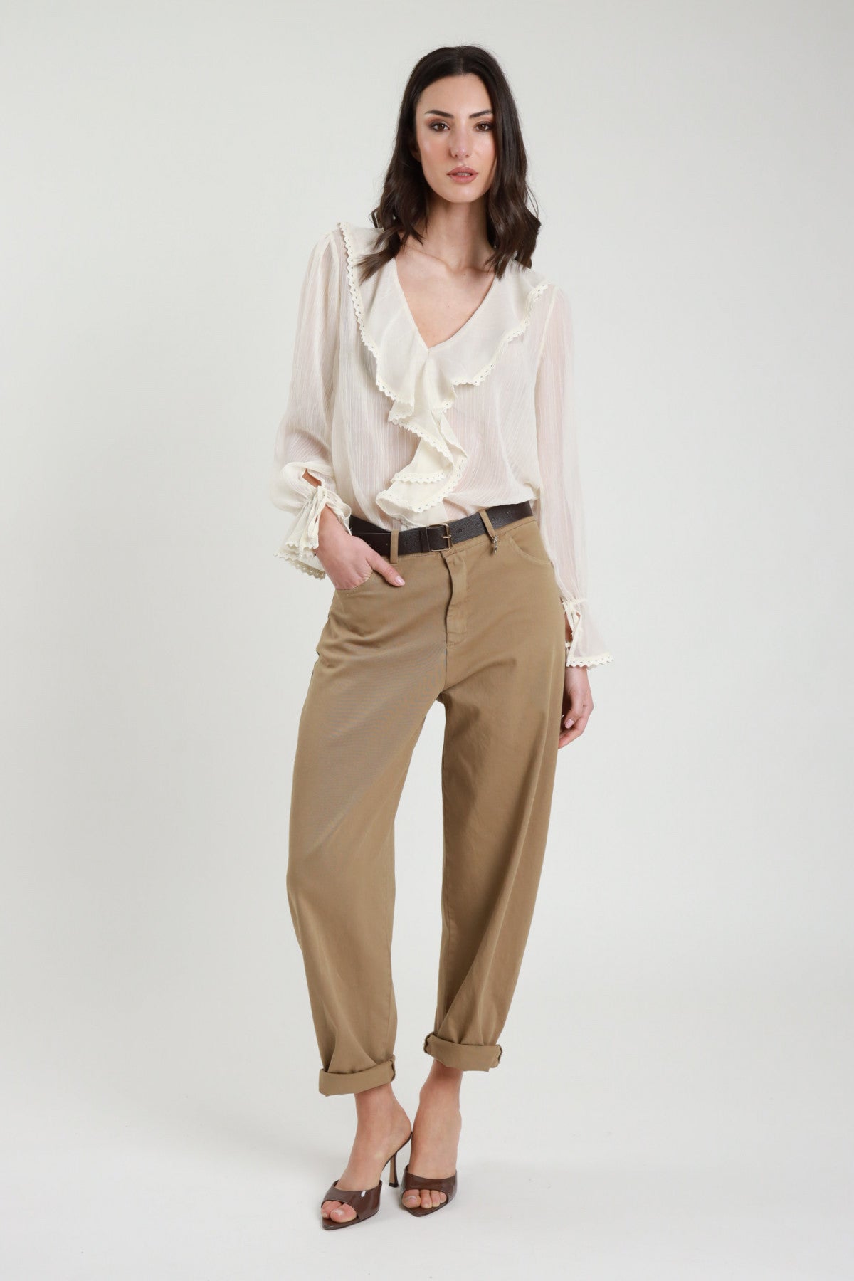 SUSY MIX PANTALONE OVETTO CAMMELLO