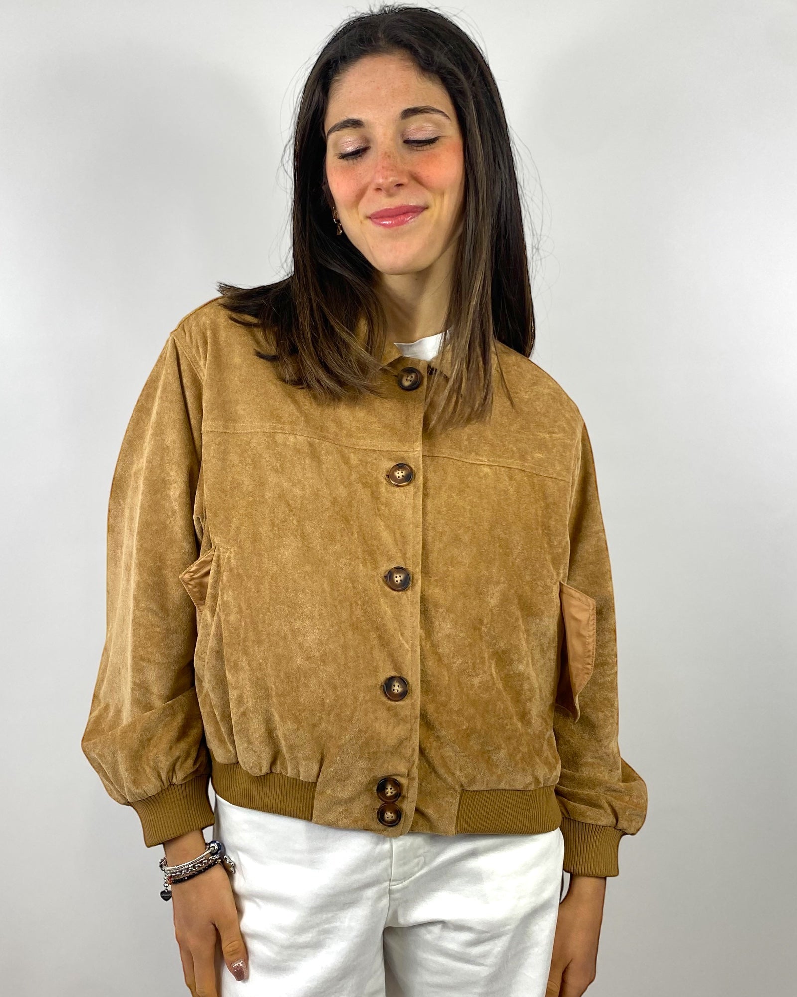 SUSY MIX BOMBER ECO-DAINETTO COGNAC