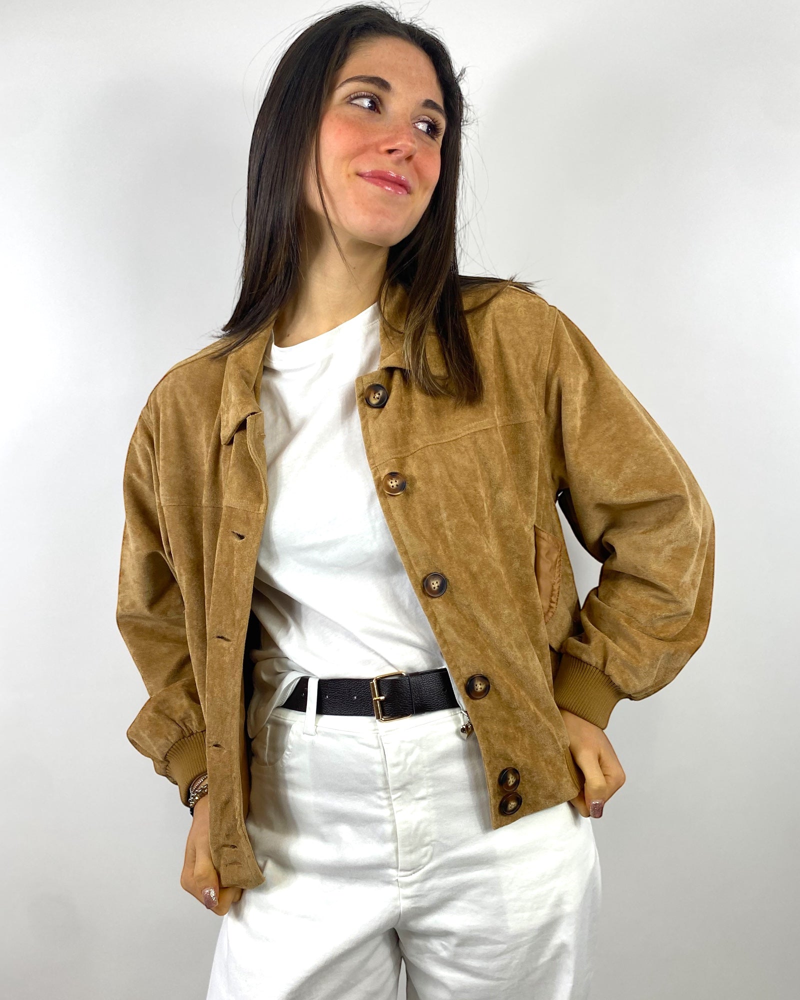 SUSY MIX BOMBER ECO-DAINETTO COGNAC