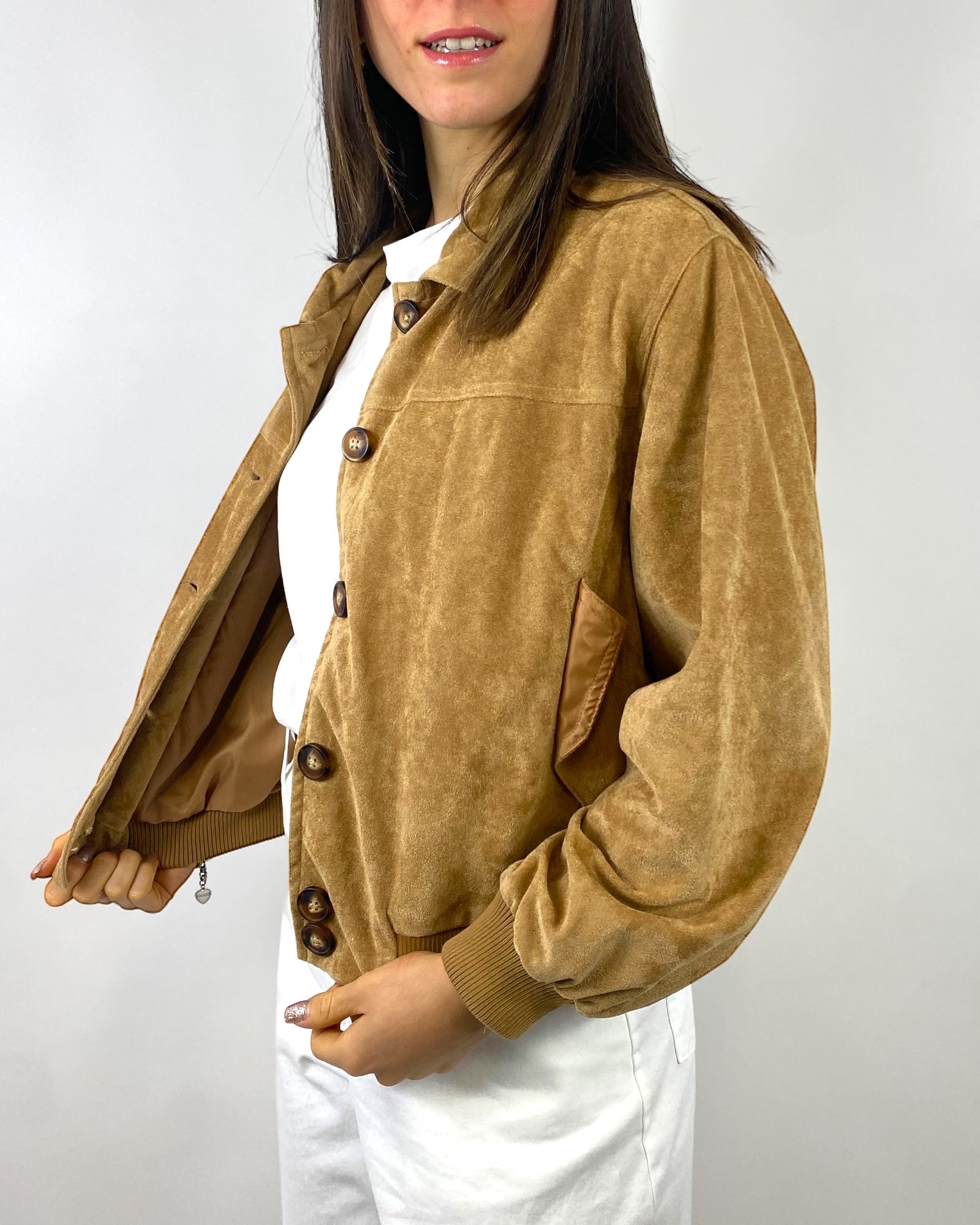 SUSY MIX BOMBER ECO-DAINETTO COGNAC
