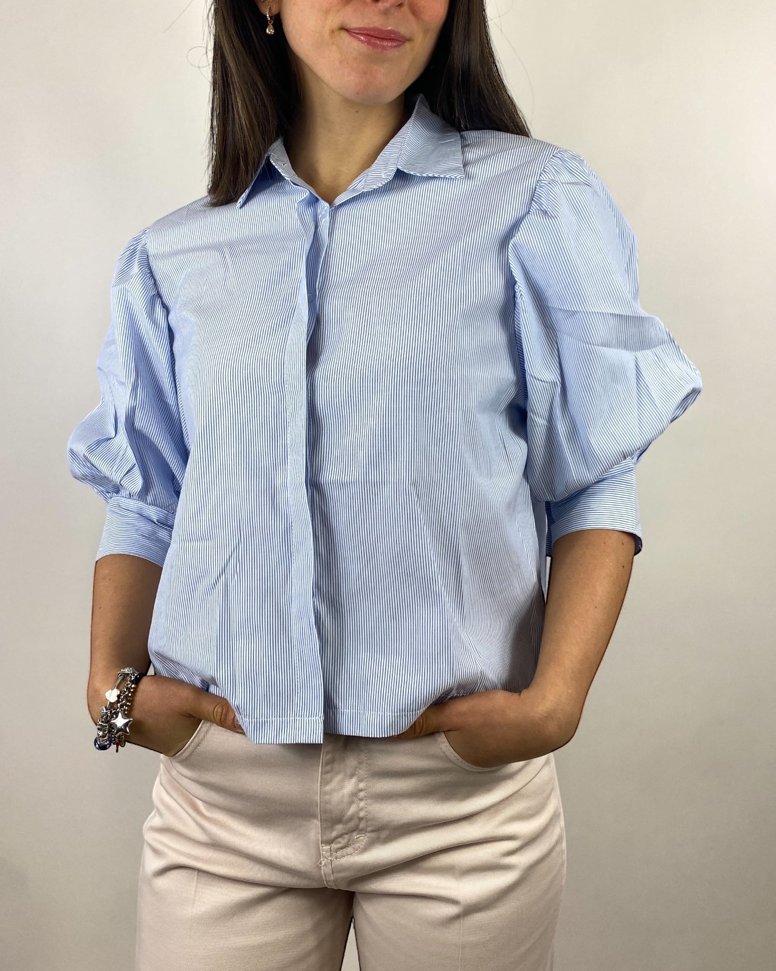 TWO WAY CAMICIA A RIGHE MANICHE PALLONCINO