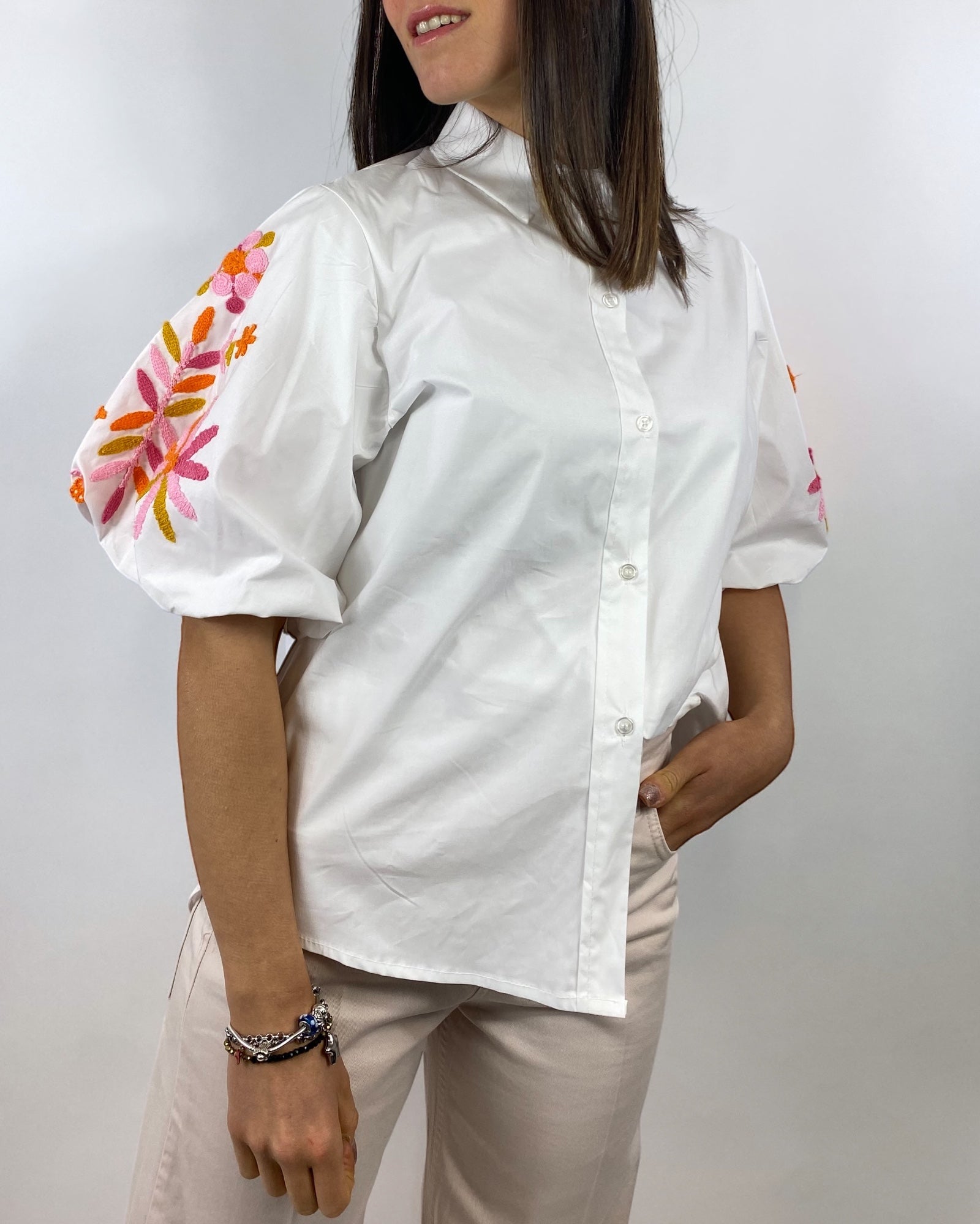 CECILE CAMICIA FIORI MANICA A SBUFFO