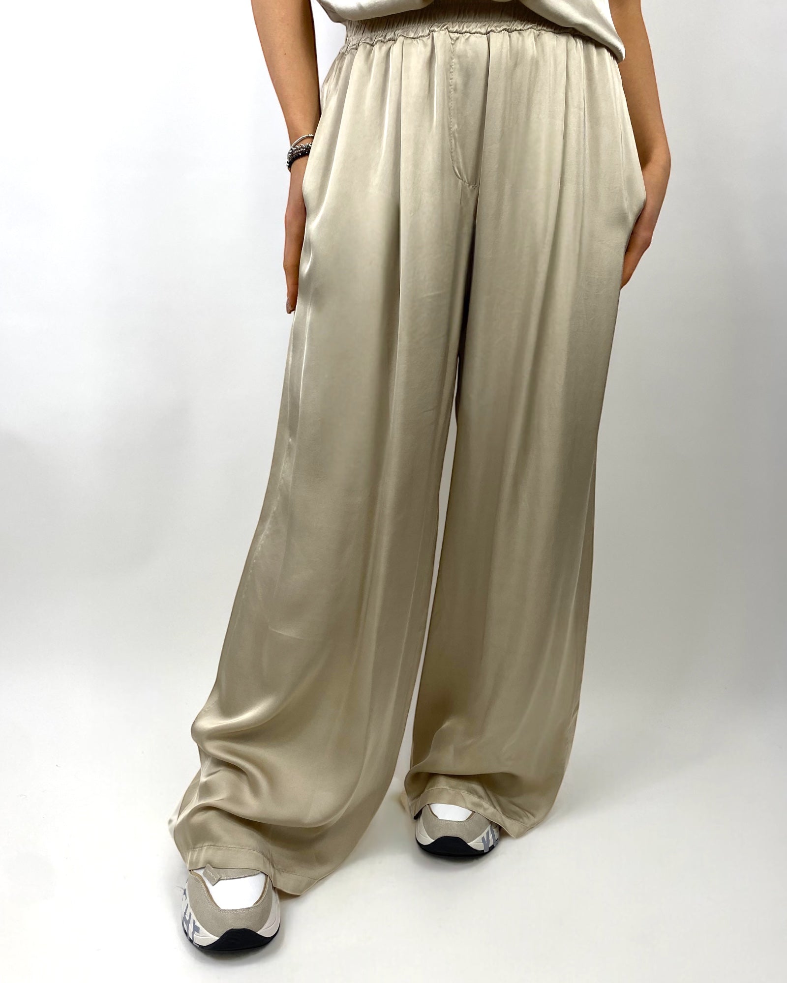 CECILE PANTALONI RASO BEIGE