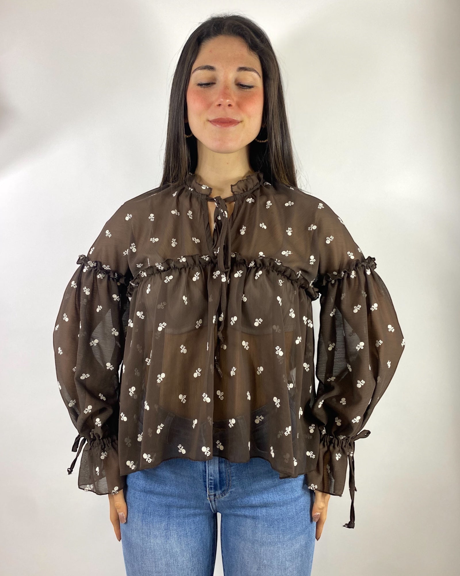 SUSY MIX CAMICIA FIORELLINI TESTA DI MORO