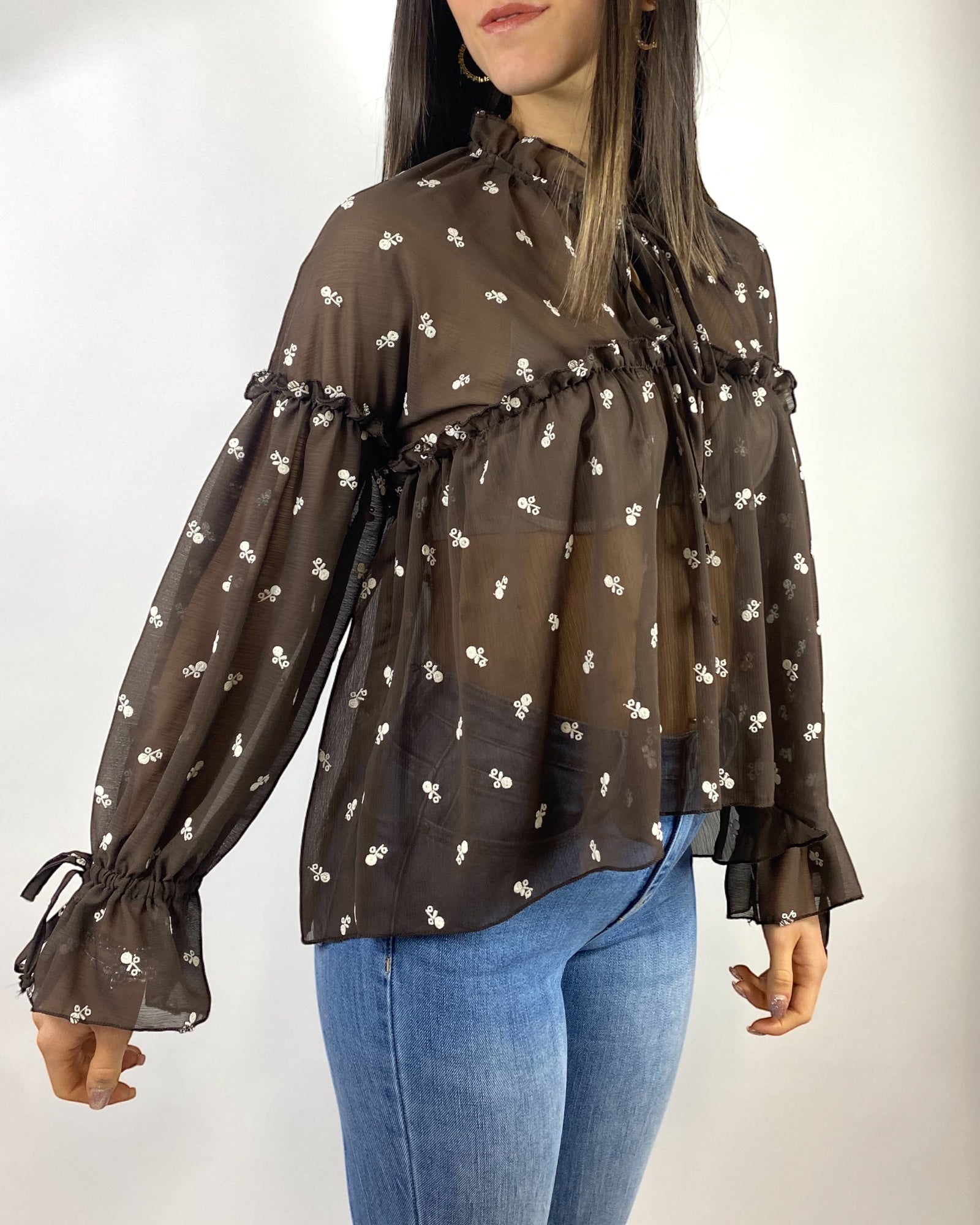 SUSY MIX CAMICIA FIORELLINI TESTA DI MORO