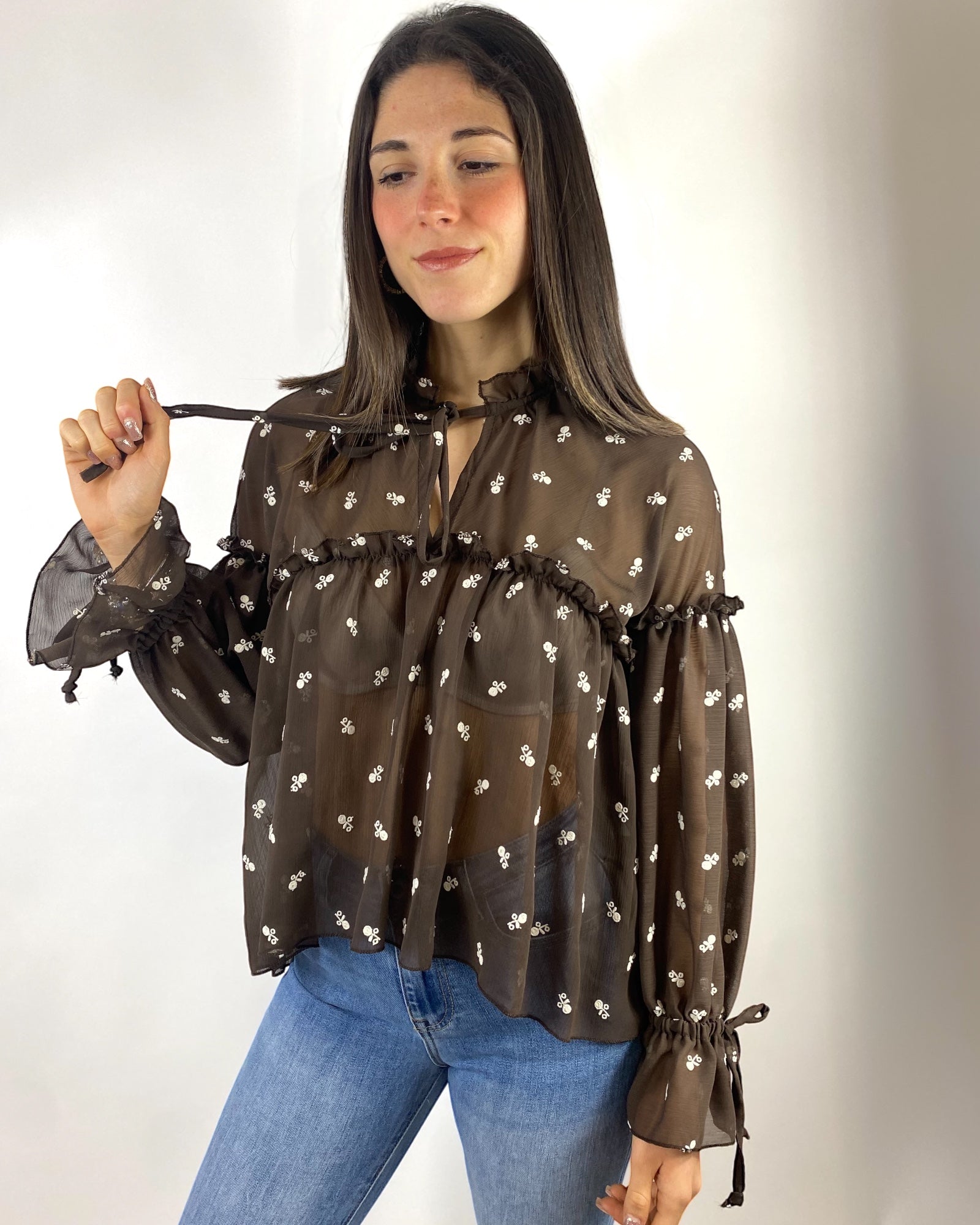 SUSY MIX CAMICIA FIORELLINI TESTA DI MORO