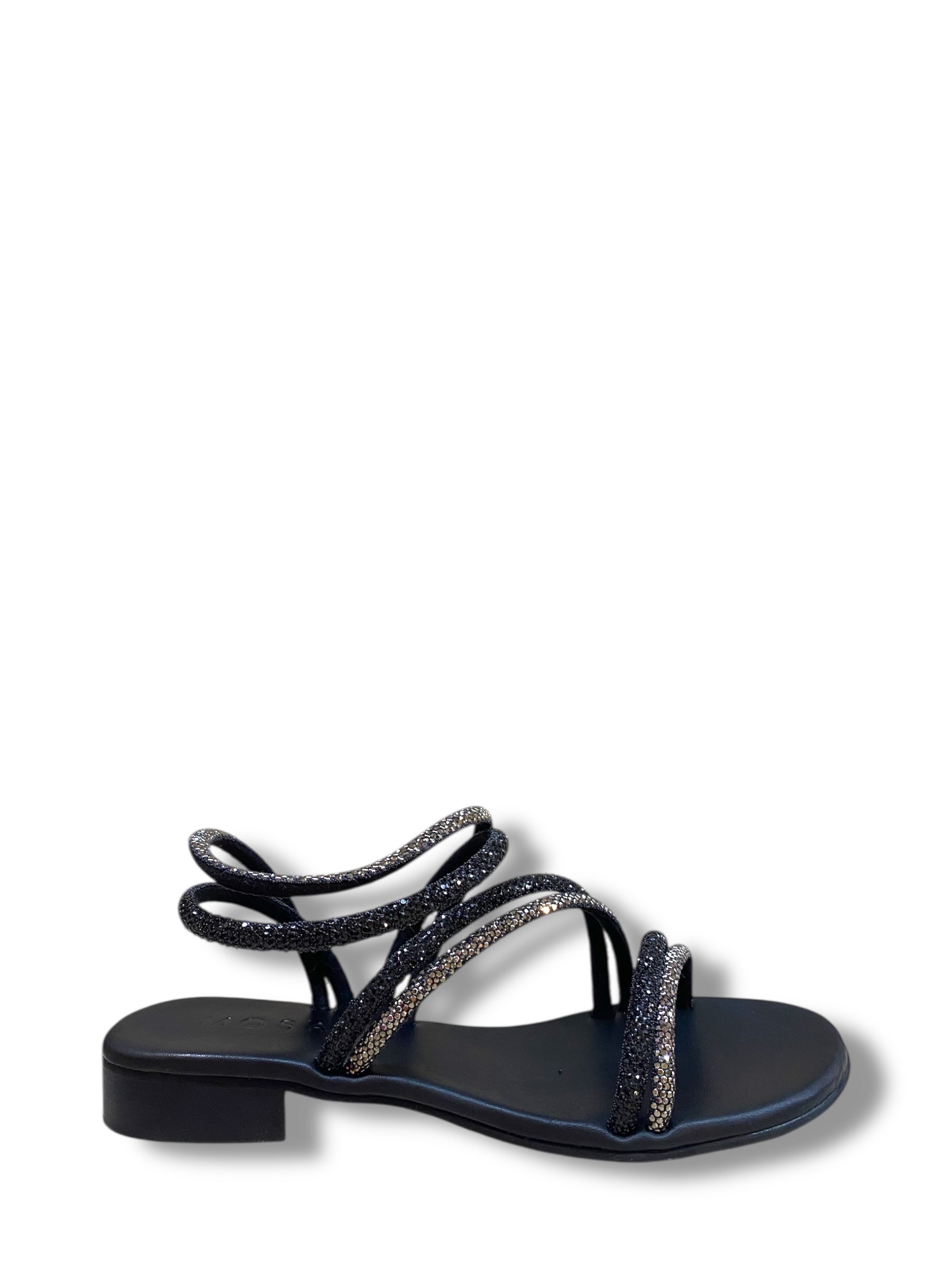 MOSAIC SANDALO STRASS NERO E ARGENTO