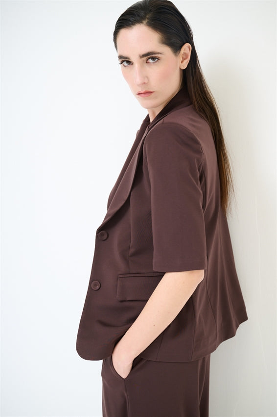 KIKISIX BLAZER MANICA CORTA TESTA DI MORO