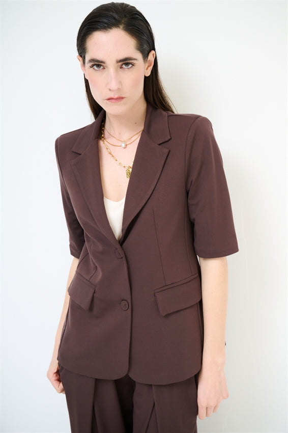 KIKISIX BLAZER MANICA CORTA TESTA DI MORO