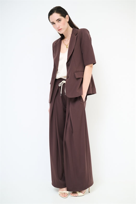 KIKISIX PANTALONE COULISSE TESTA DI MORO