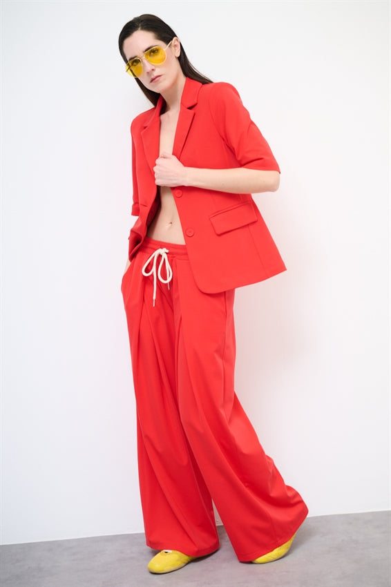 KIKISIX PANTALONE COULISSE ROSSO