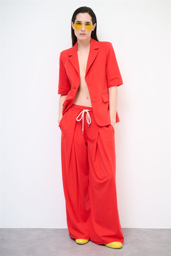 KIKISIX PANTALONE COULISSE ROSSO