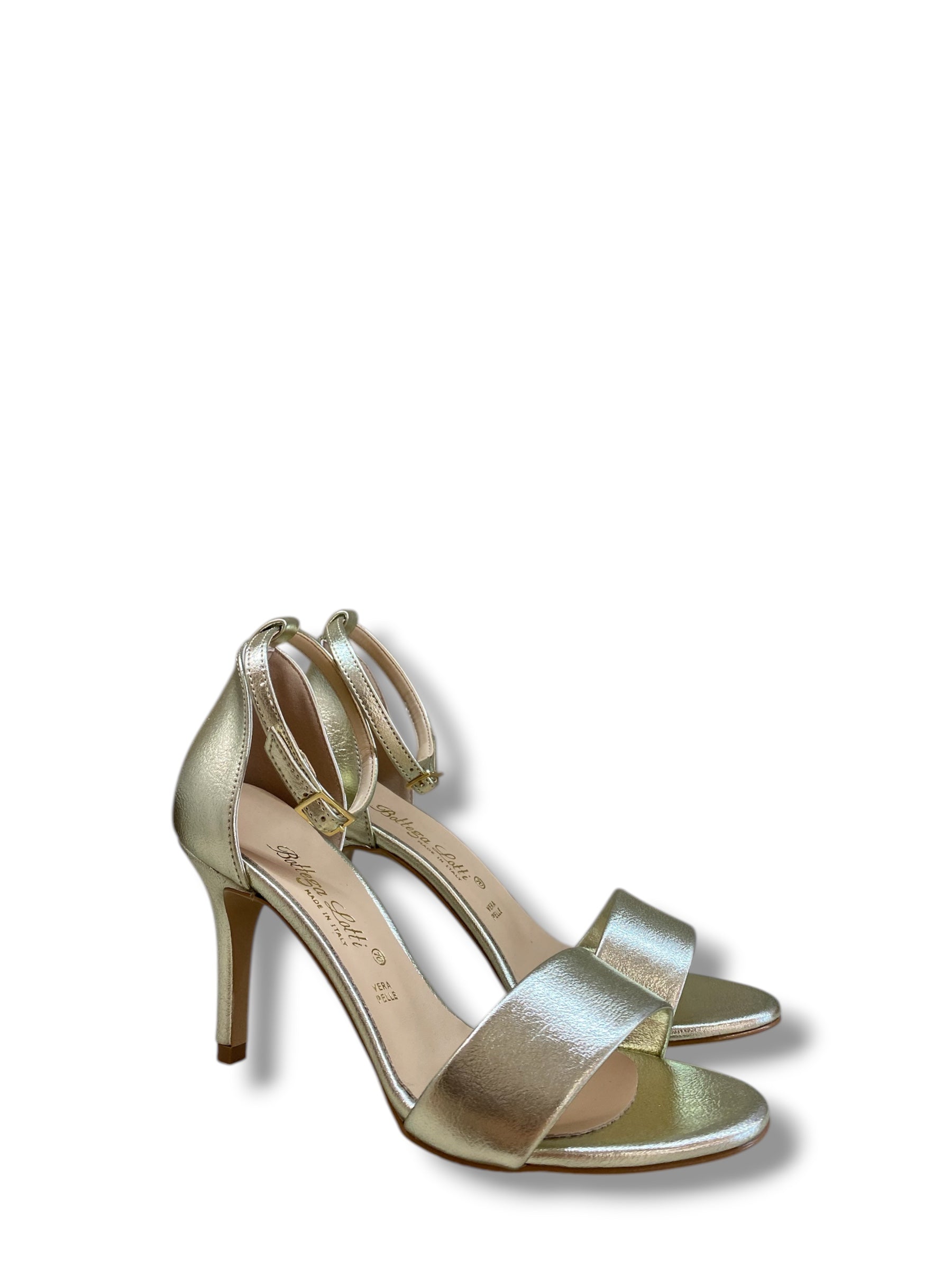 BOTTEGA LOTTI SANDALO TACCO ALTO PLATINO