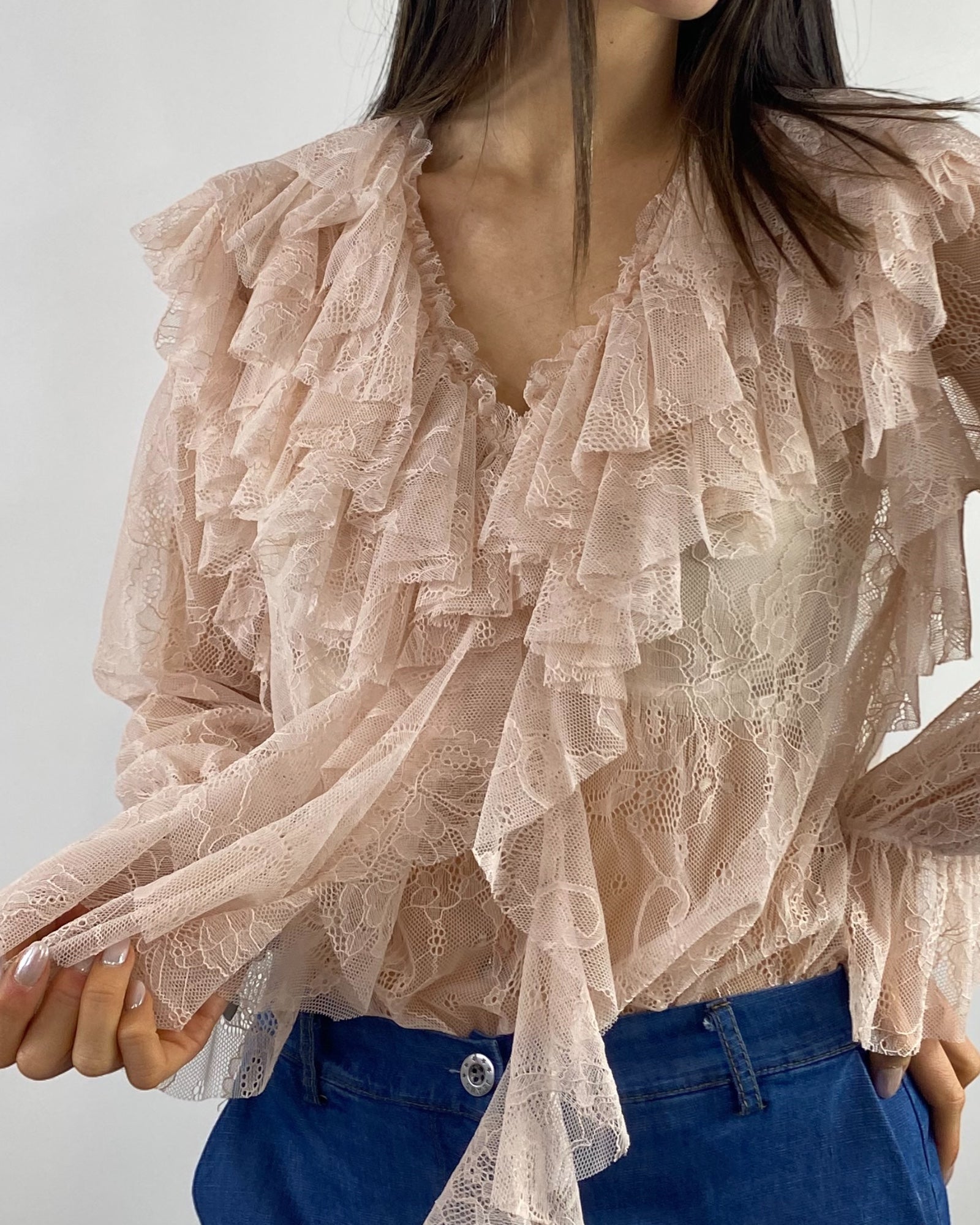 CECILE BLUSA PIZZO ROSA