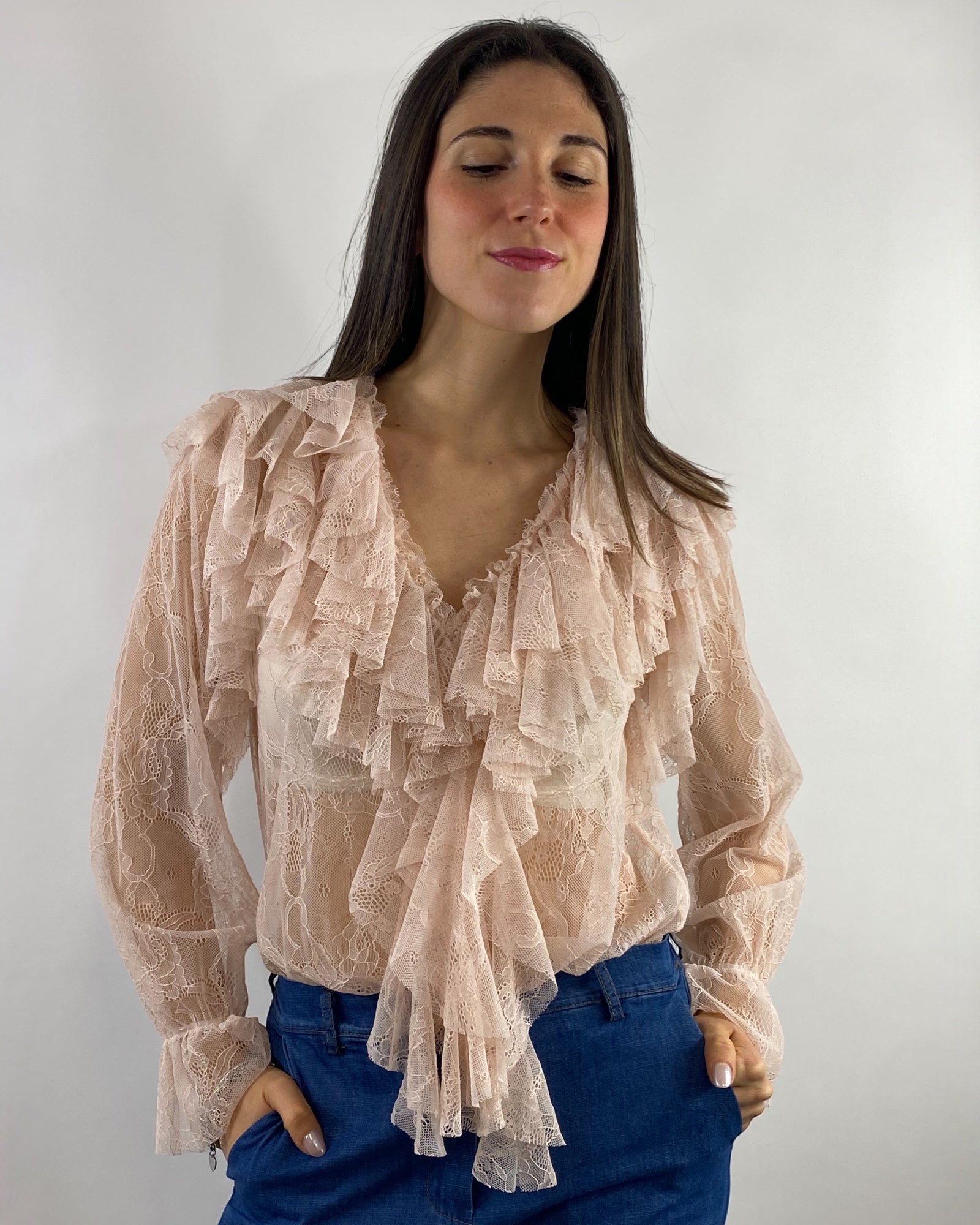 CECILE BLUSA PIZZO ROSA
