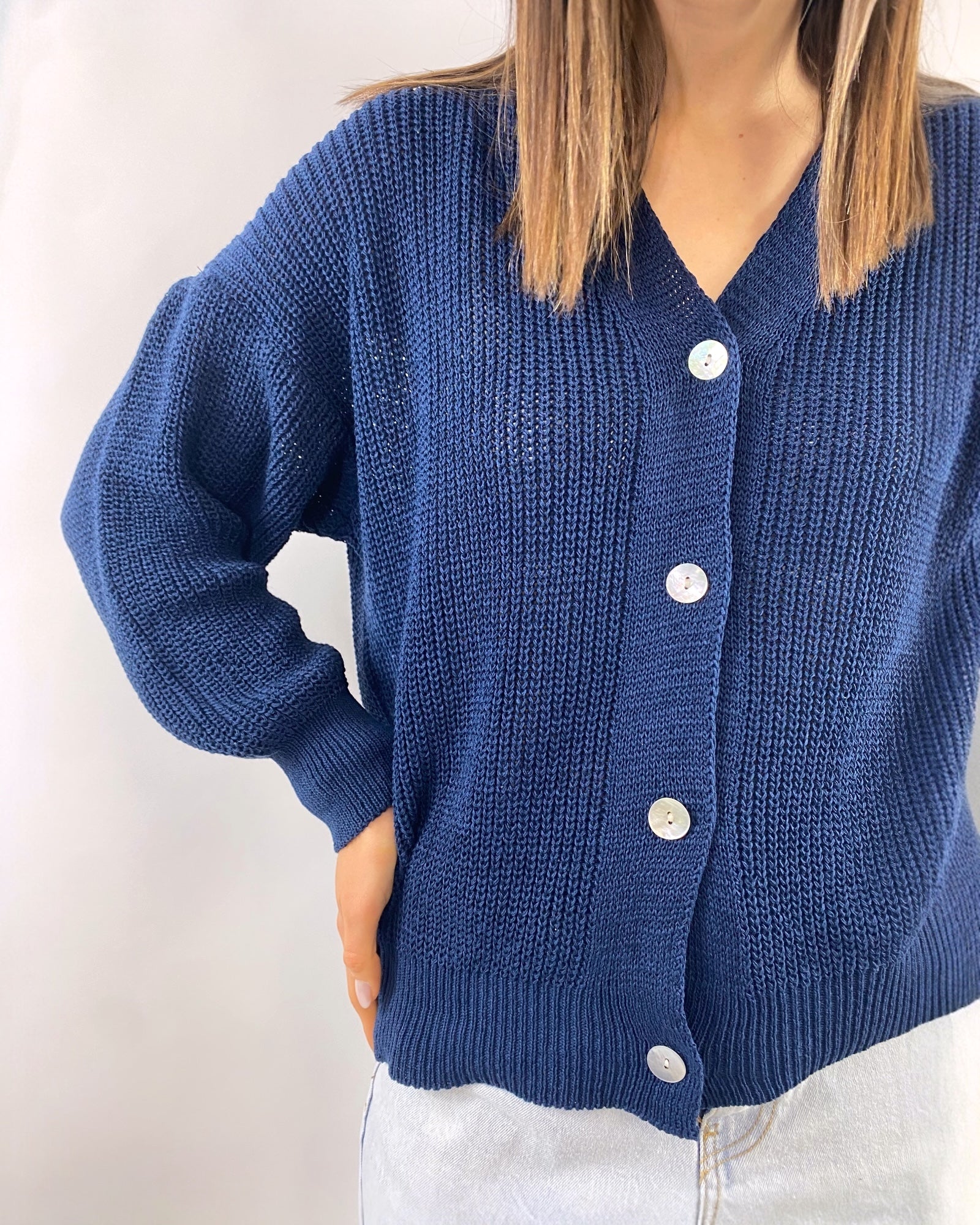 SUSY MIX CARDIGAN COSTA INGLESE BLU