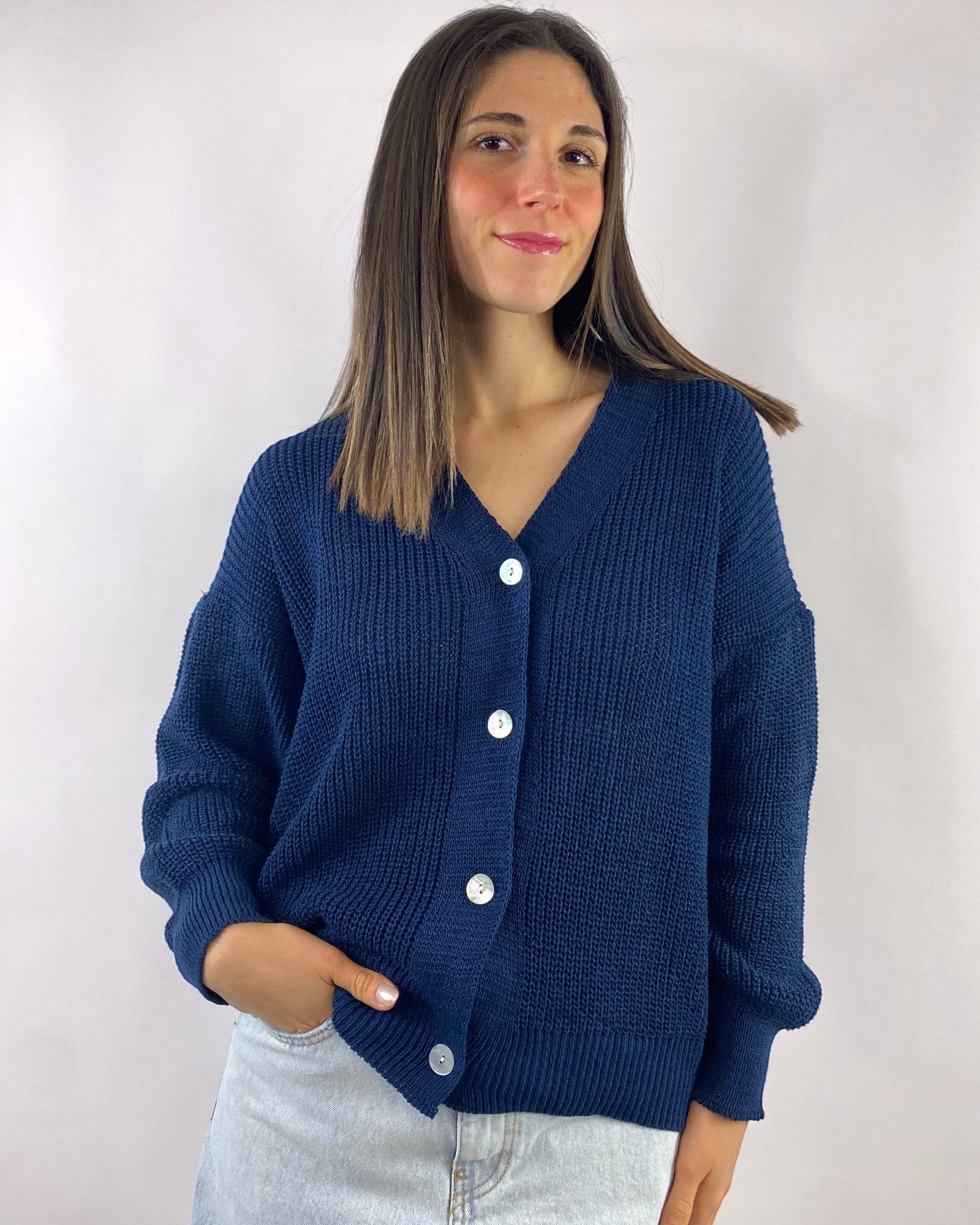 SUSY MIX CARDIGAN COSTA INGLESE BLU