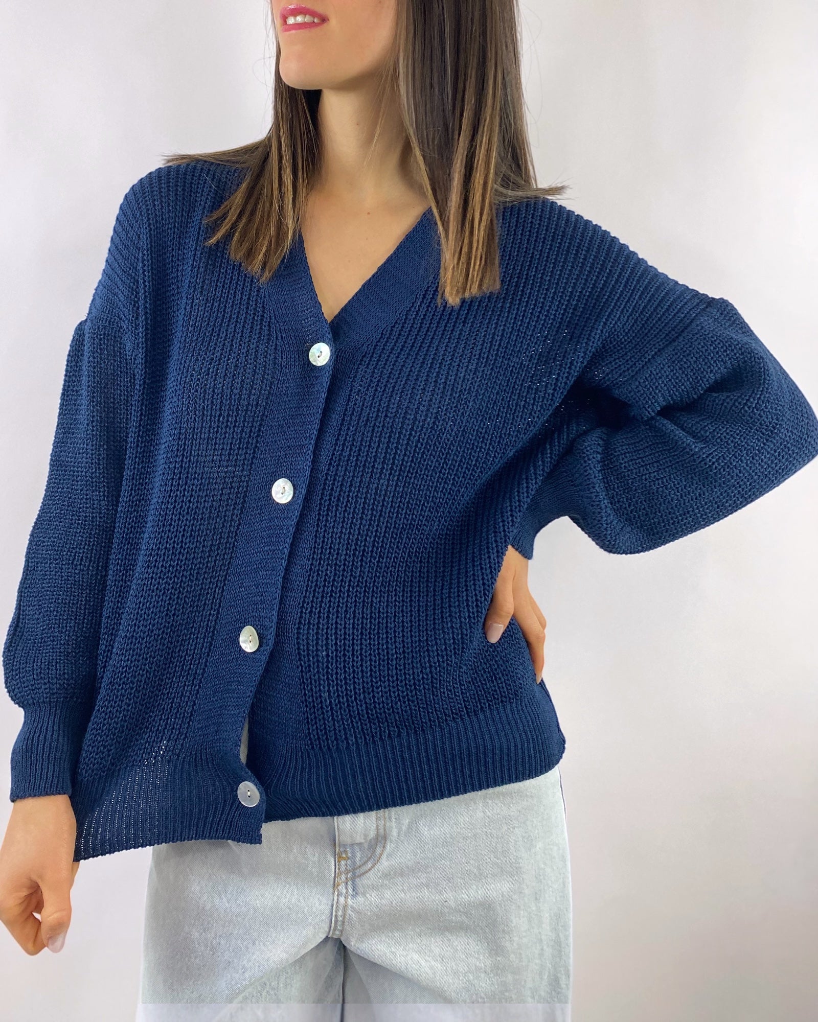 SUSY MIX CARDIGAN COSTA INGLESE BLU
