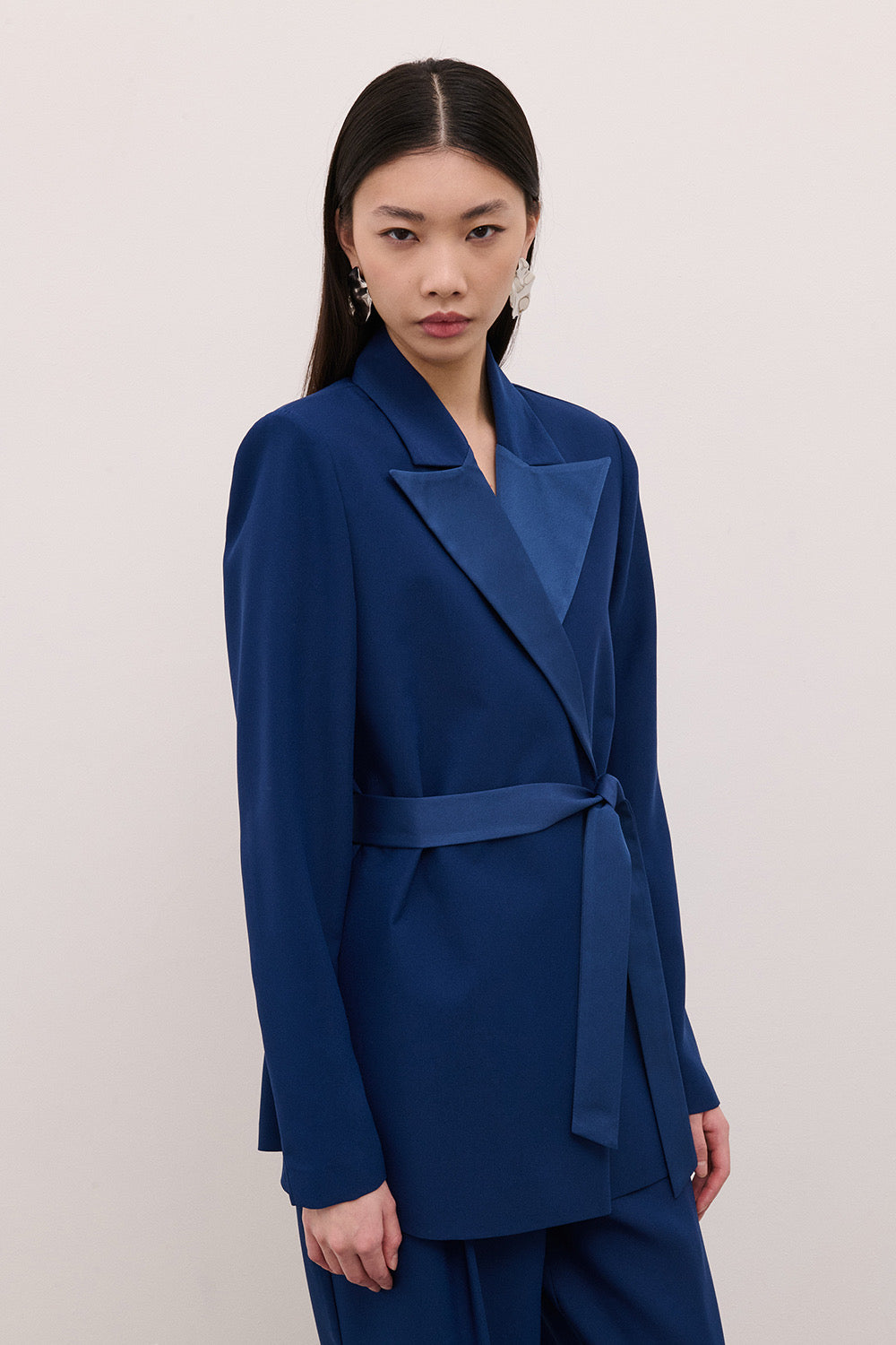TWO WAY GIACCA BLU CON CINTURA