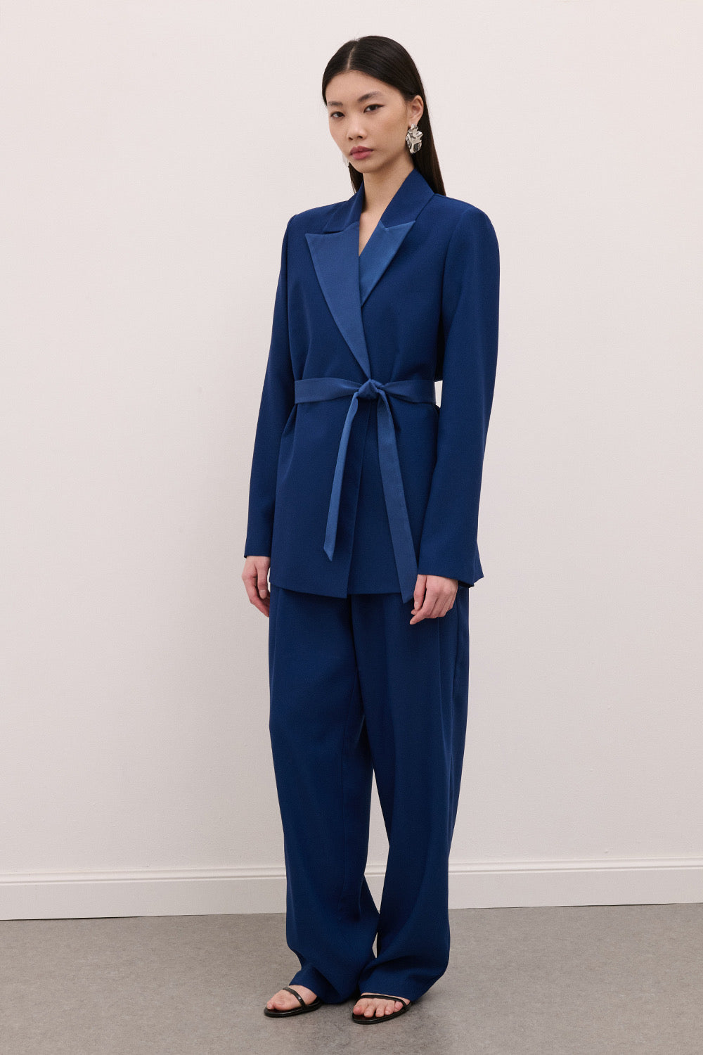 TWO WAY GIACCA BLU CON CINTURA