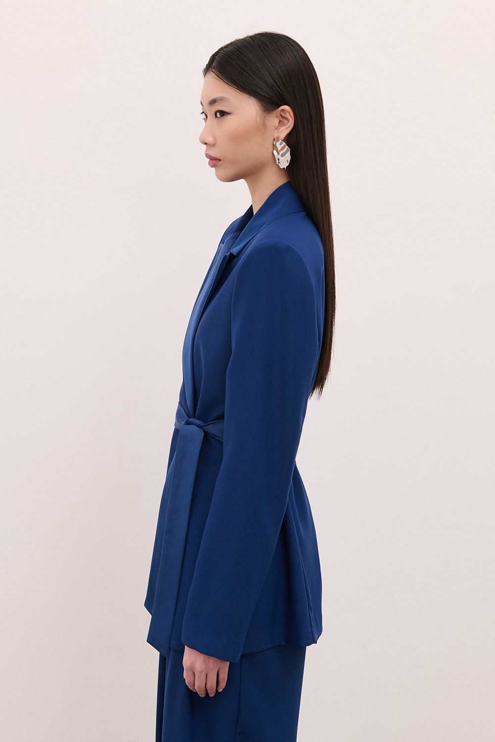 TWO WAY GIACCA BLU CON CINTURA