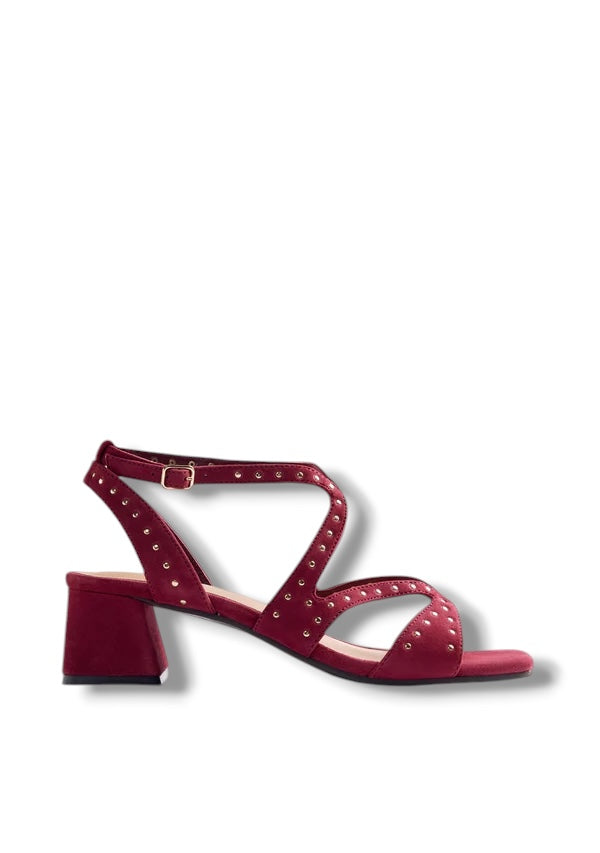 GIOSEPPO SANDALO SUEDE BORDEAUX CON BORCHIE