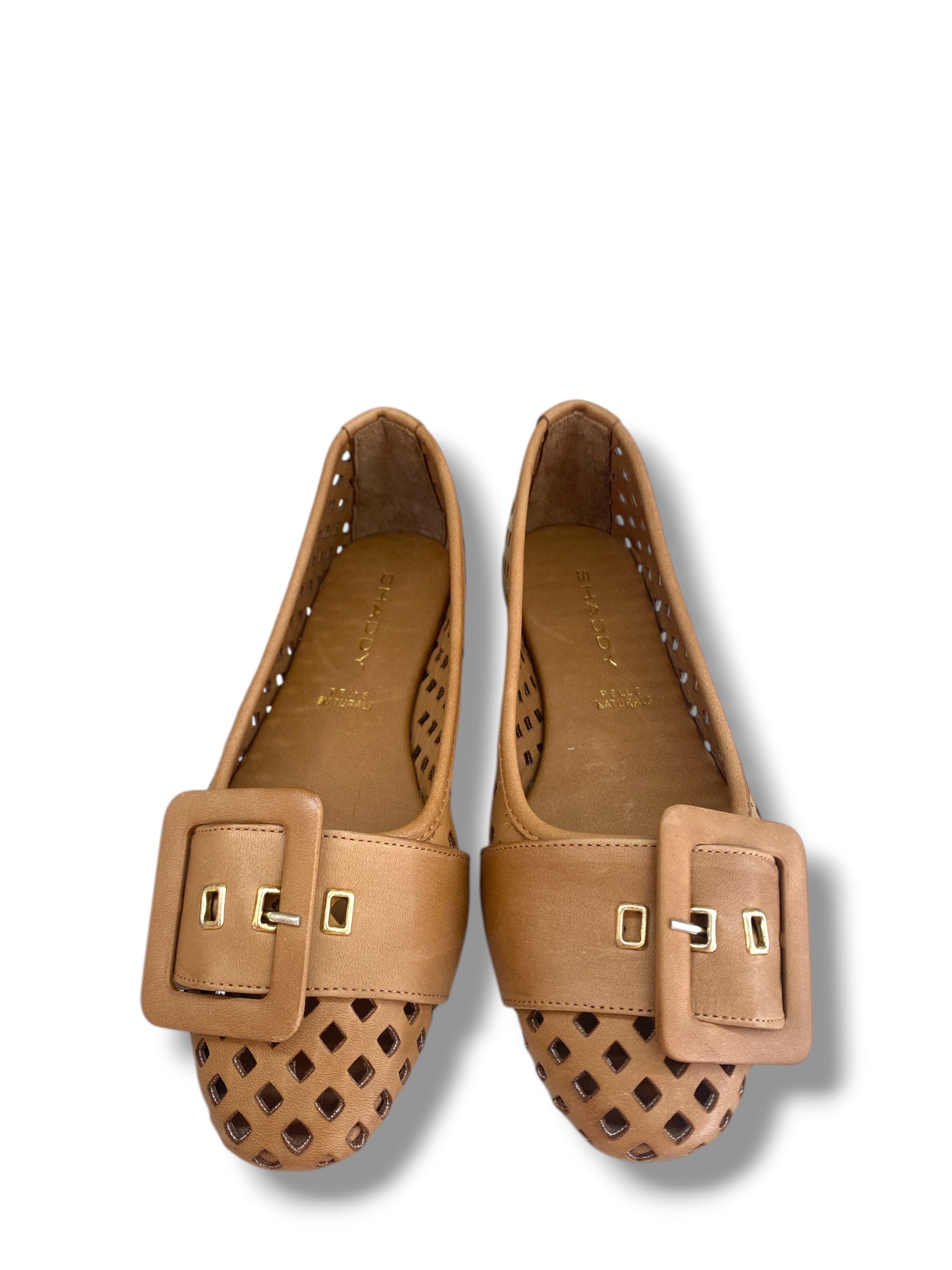 SHADDY BALLERINA PELLE CUOIO CON FIBBIA