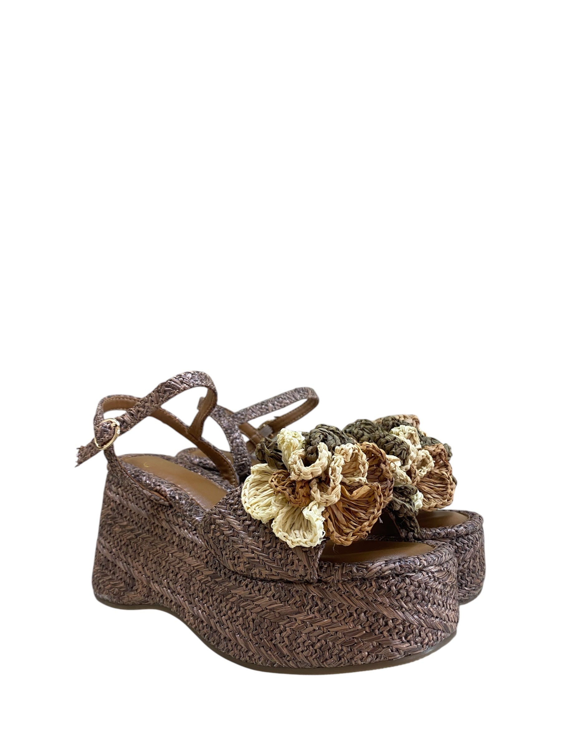 EXÉ SANDALO RAFFIA FIORI