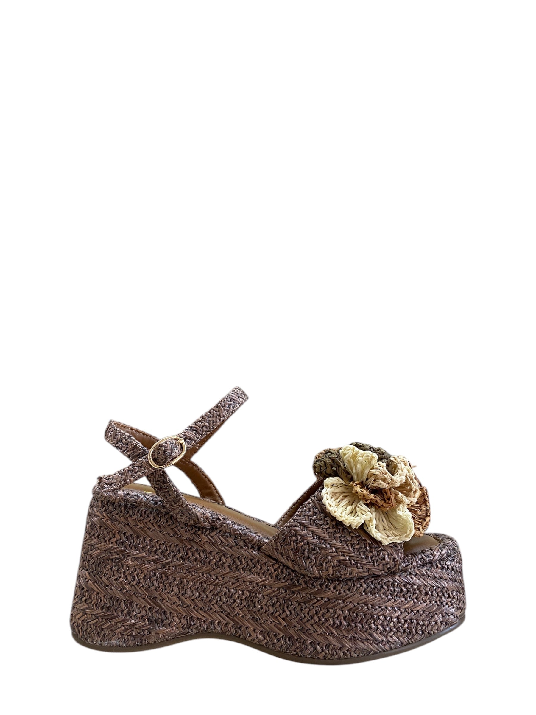 EXÉ SANDALO RAFFIA FIORI
