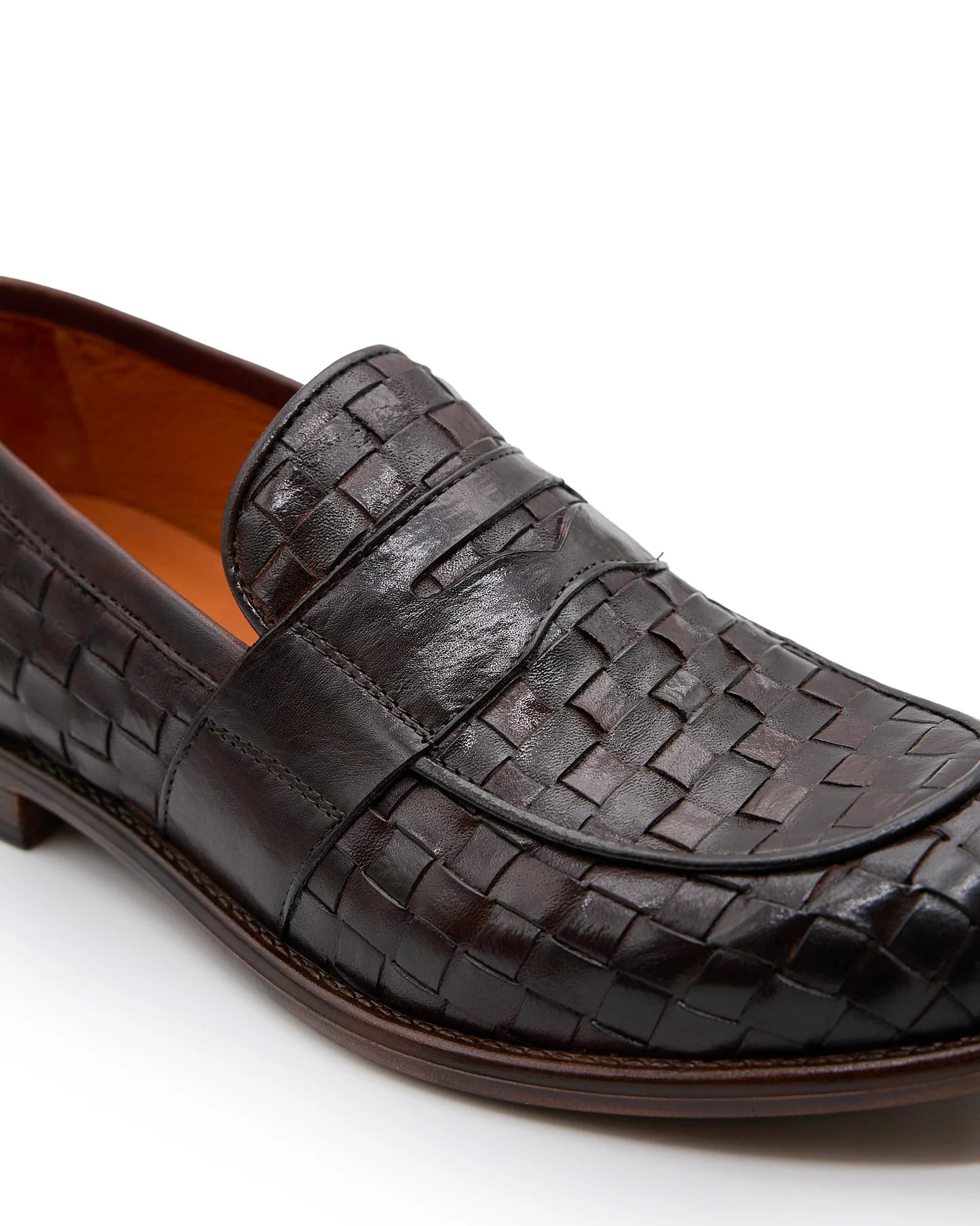 EXTON MOCASSINO PELLE INTRECCIATA TESTA DI MORO