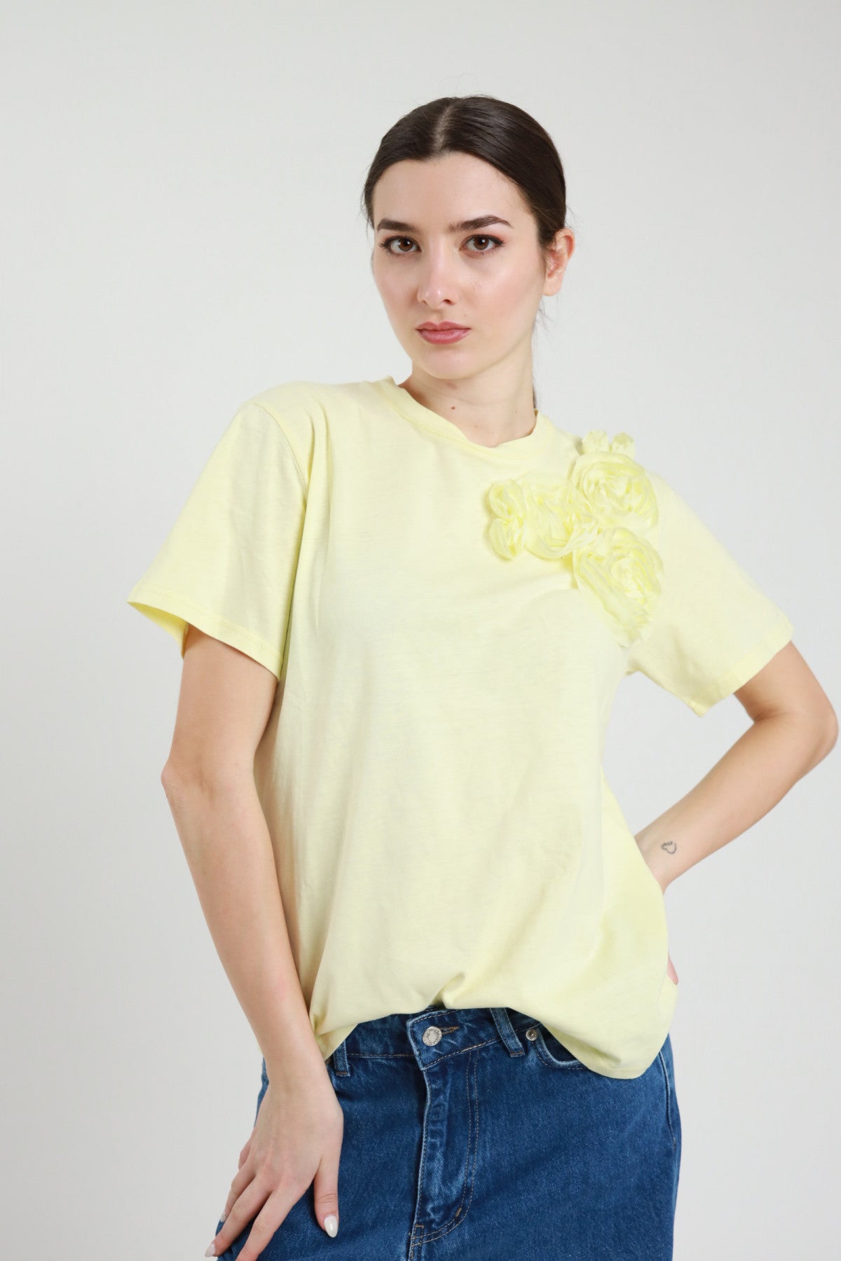 SUSY MIX T-SHIRT FIORI GIALLA