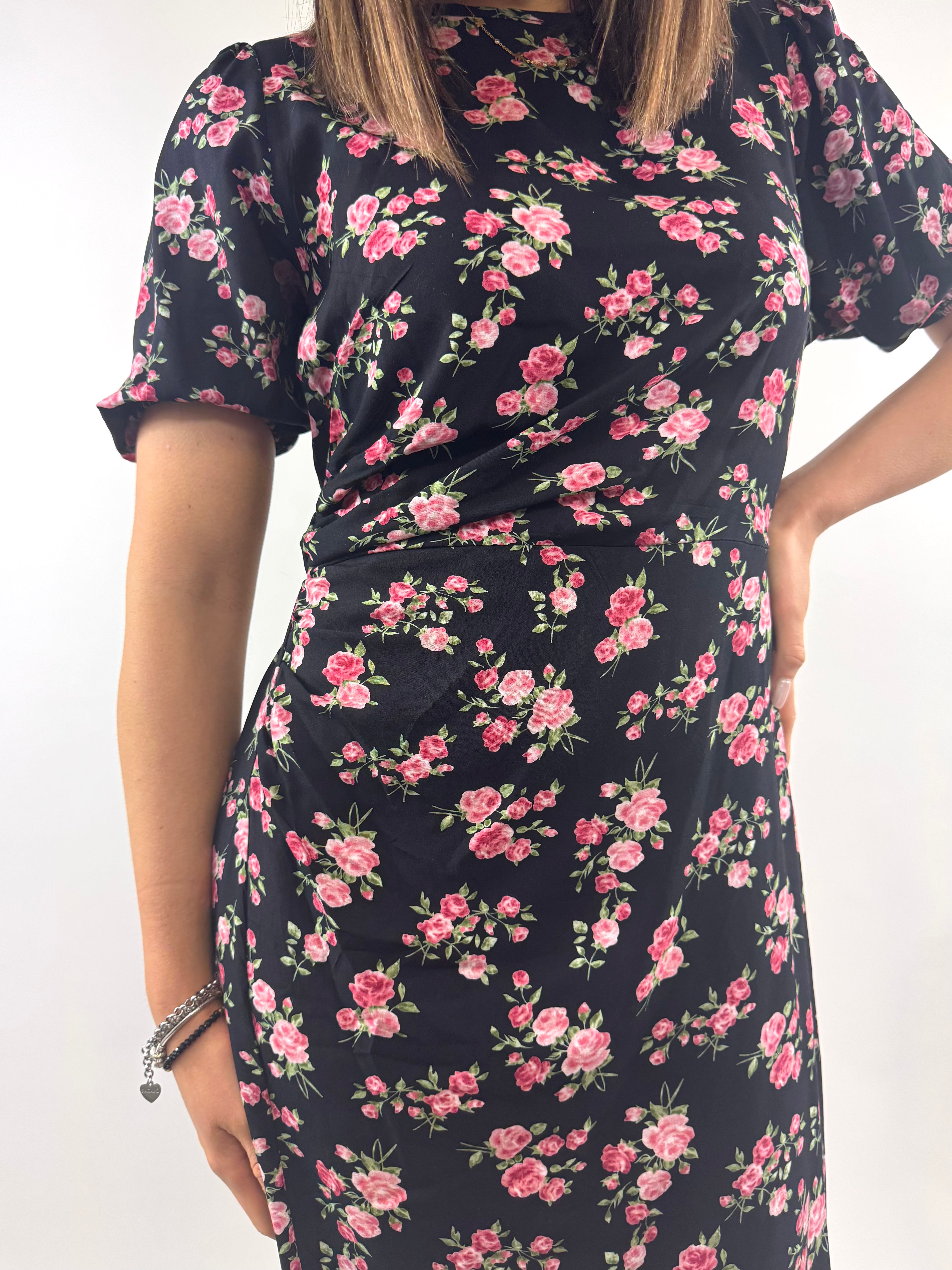 SUSY MIX ABITO LUNGO FIORI NERO