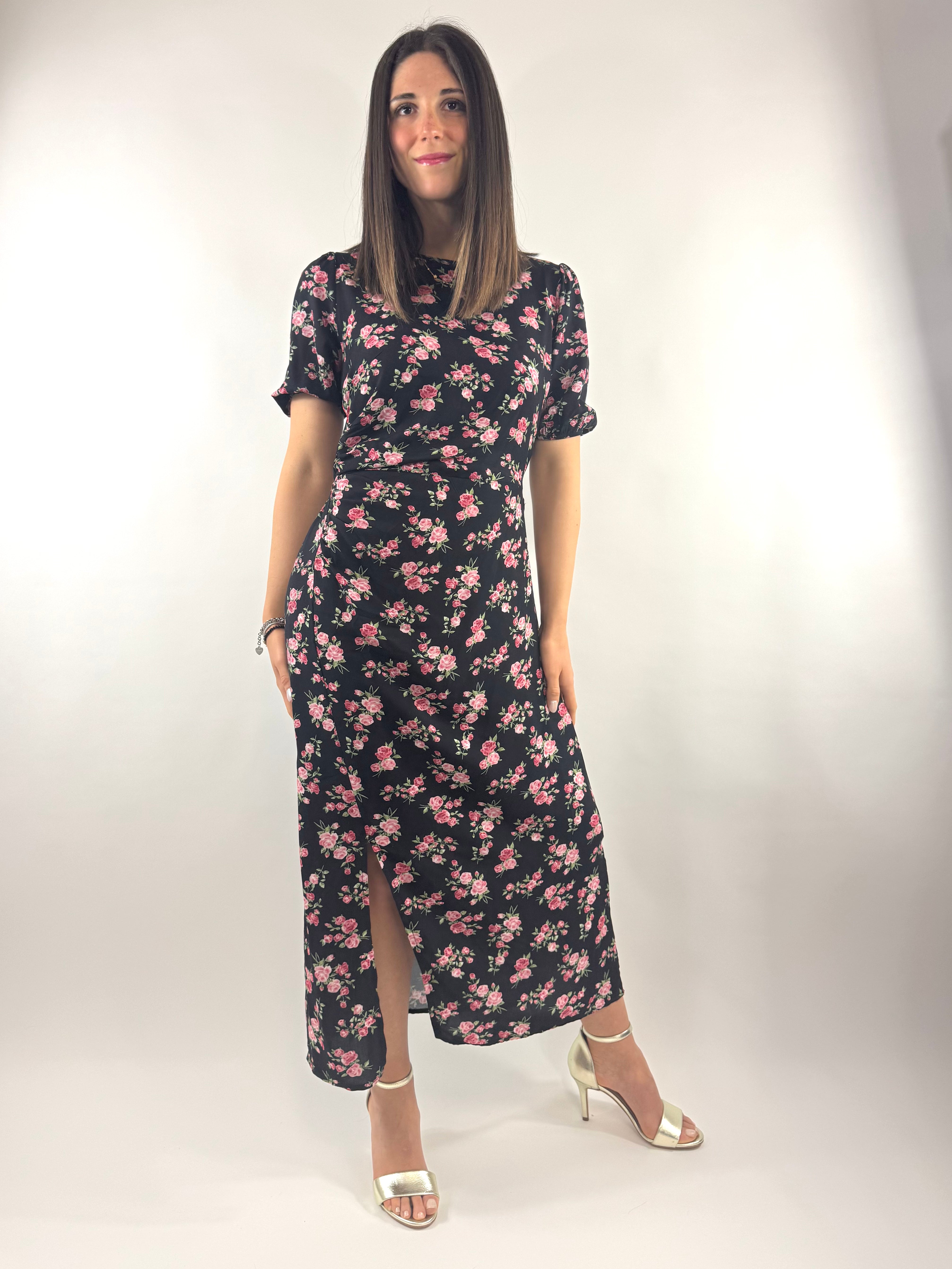 SUSY MIX ABITO LUNGO FIORI NERO