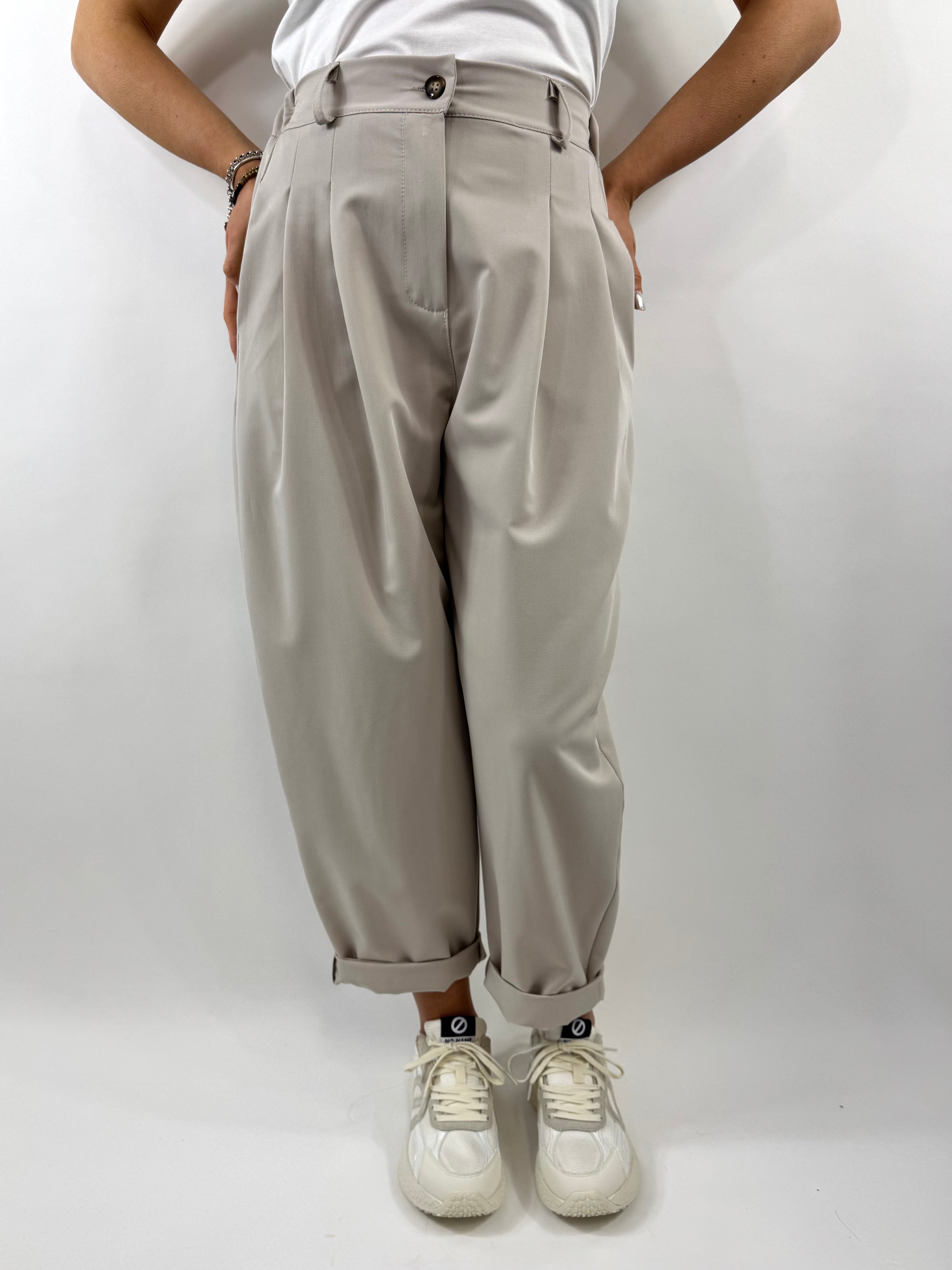 CECILE PANTALONE PENCE SABBIA