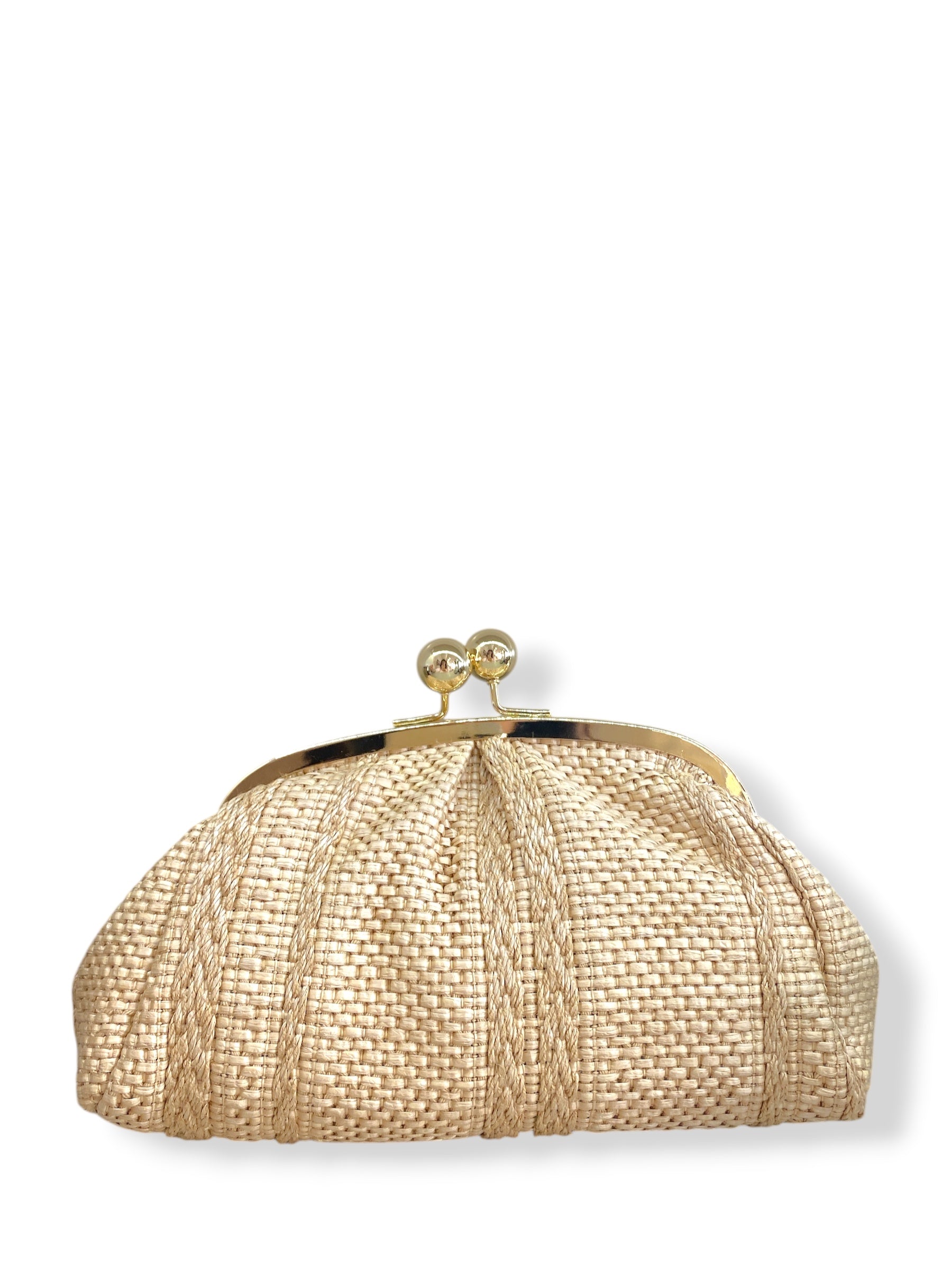 CECILE POCHETTE PASTICCINO RAFIA NATURALE