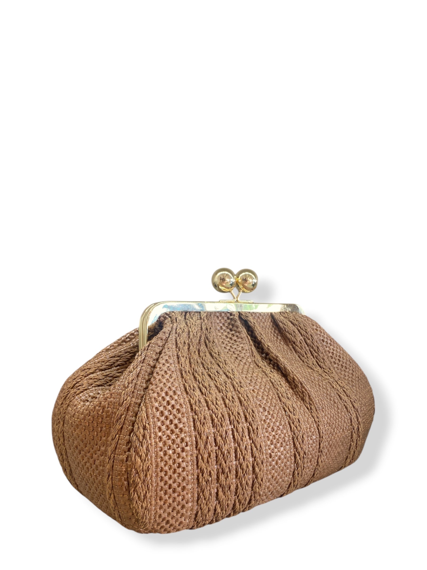 CECILE POCHETTE PASTICCINO RAFIA CUOIO