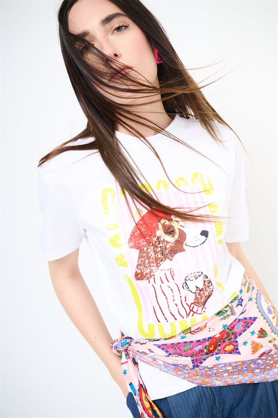 KIKISIX T-SHIRT STAMPA CANE