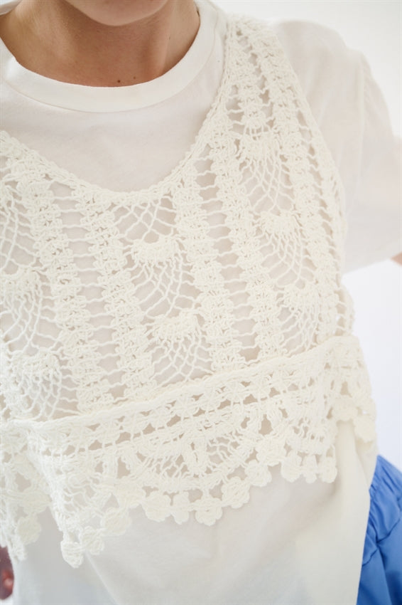 KIKISIX T-SHIRT CON TOP PANNA