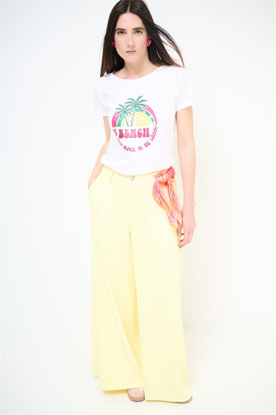 KIKISIX T-SHIRT STAMPA BEACH