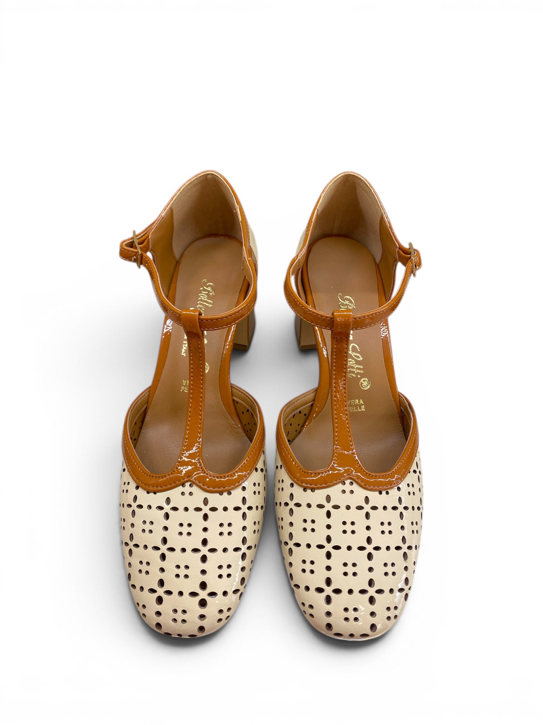 BOTTEGA LOTTI MARYJANE NAPLAK CREMA CUOIO