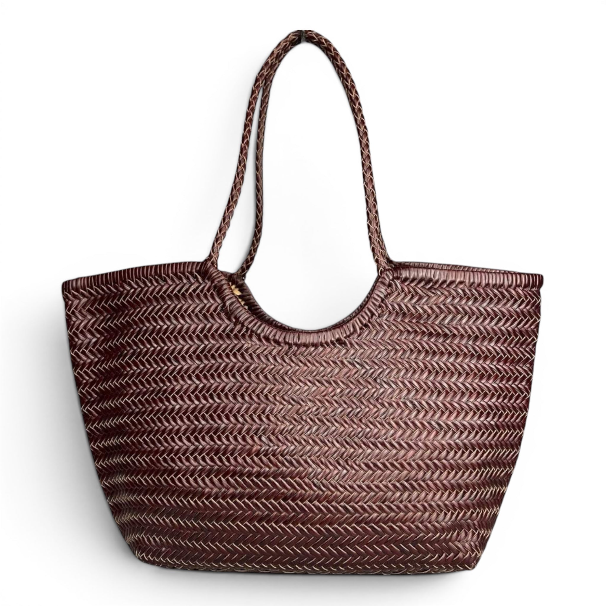 CECILE SHOPPER PELLE INTRECCIATA MARRONE