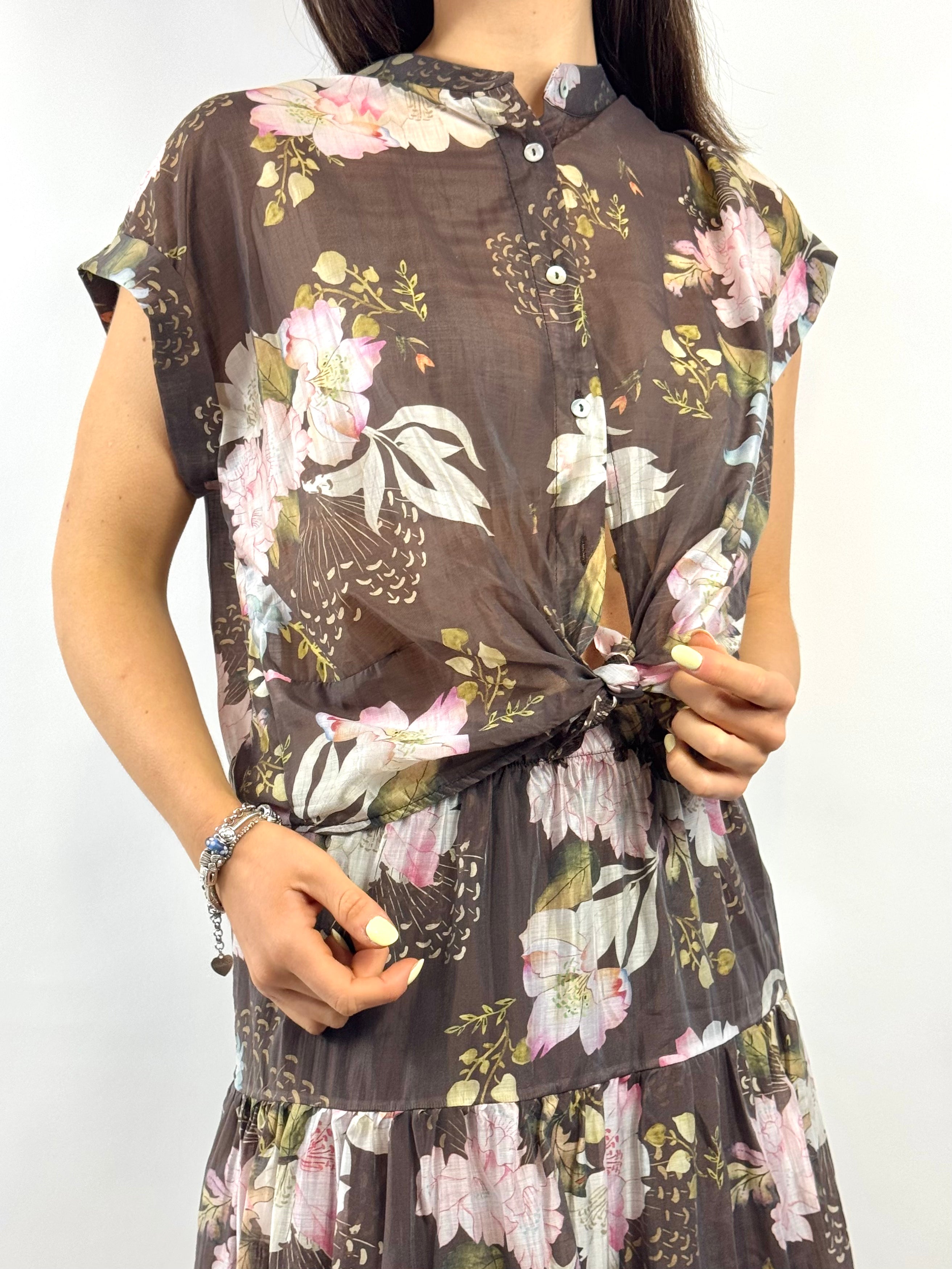 SUSY MIX CAMICIA FLOREALE MORO