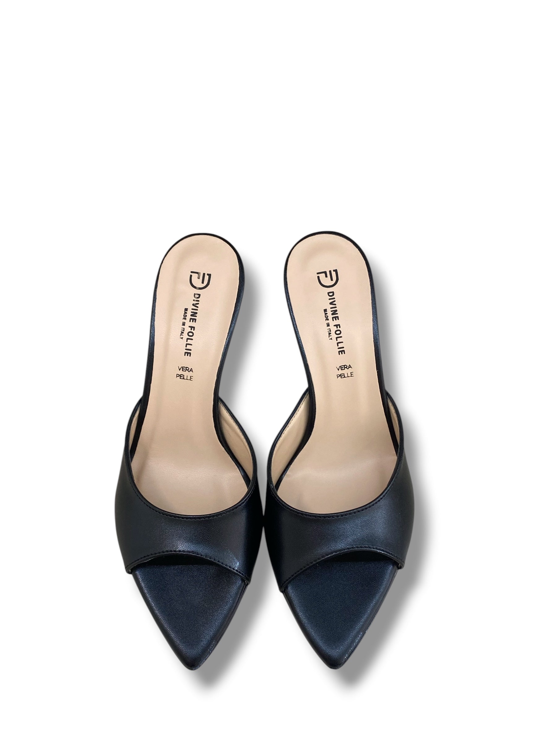 DIVINE FOLLIE CIABATTA CON TACCO NERA