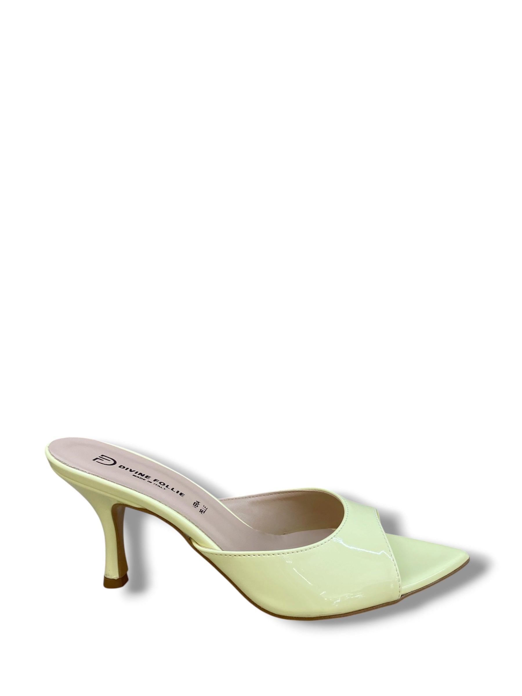 DIVINE FOLLIE CIABATTA CON TACCO VERNICE GIALLO